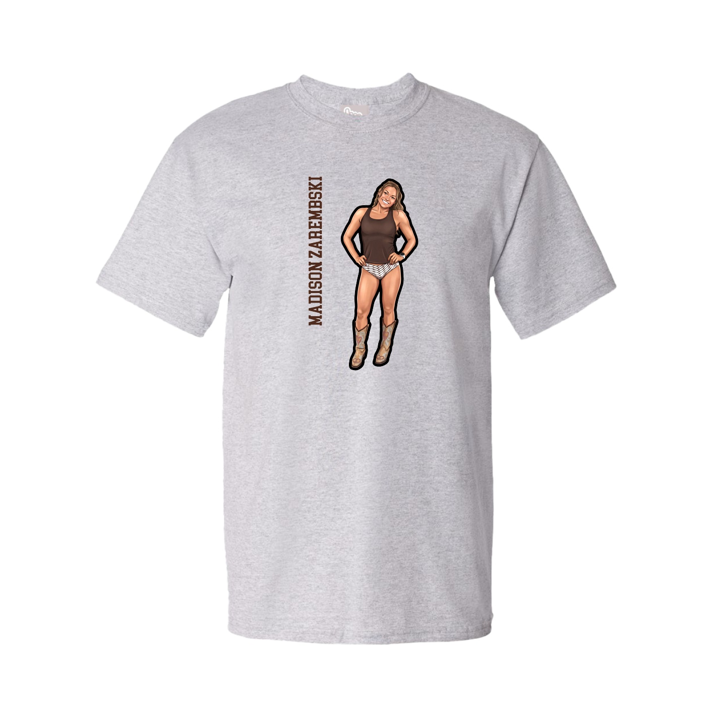 Youth Tee — Name Vertical in Grey