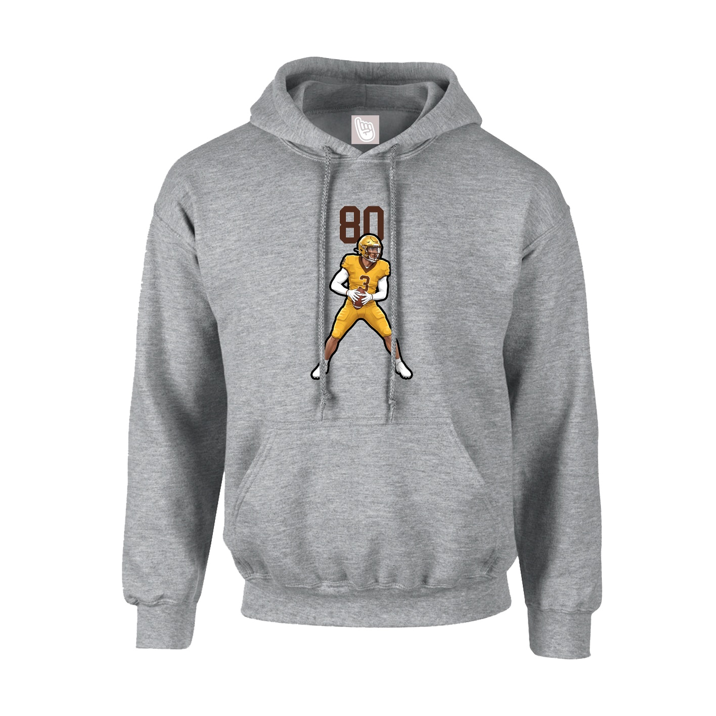 Hoodie — Number Top in Grey