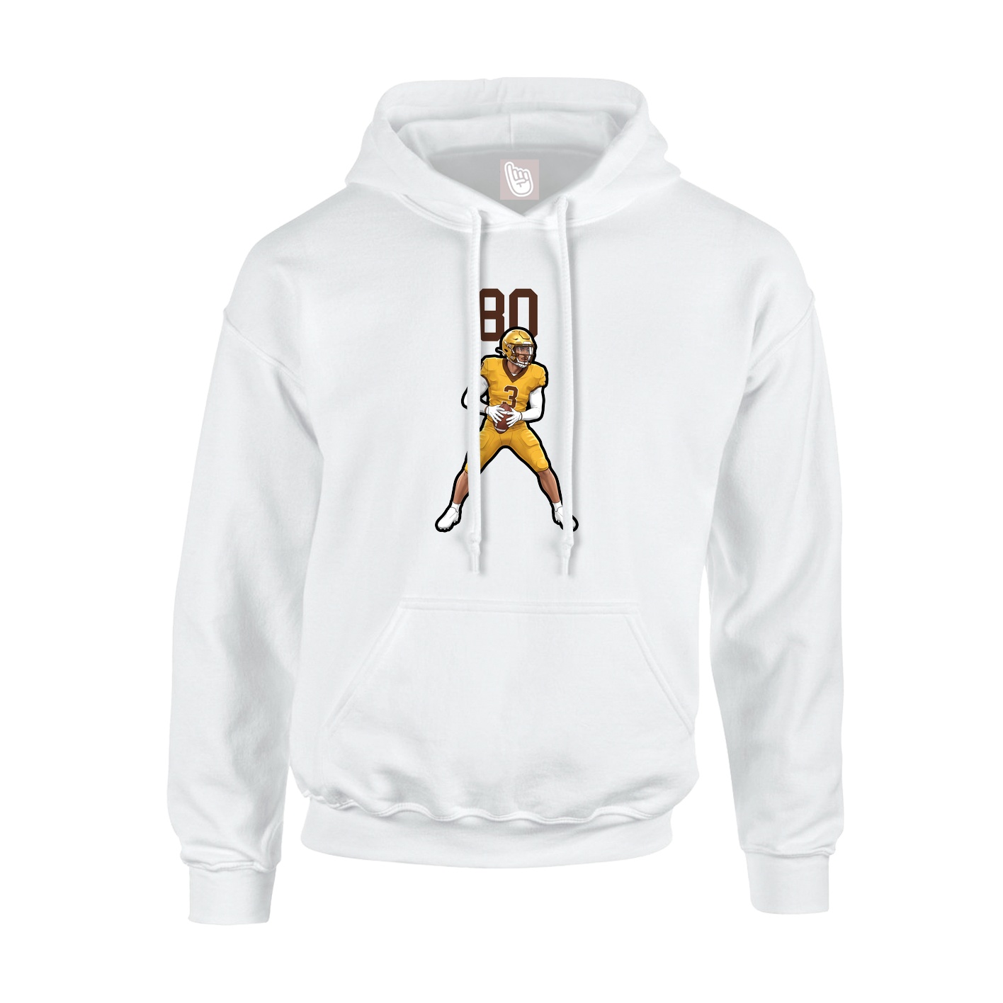 Youth Hoodie — Number Top in White