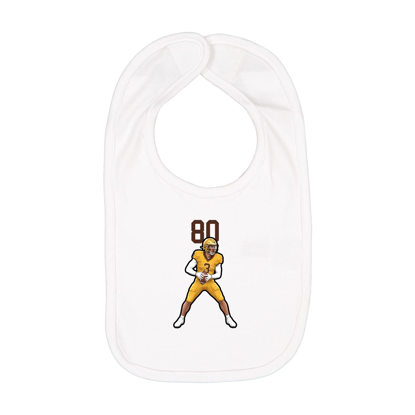 Infant Bib — Number Top in White