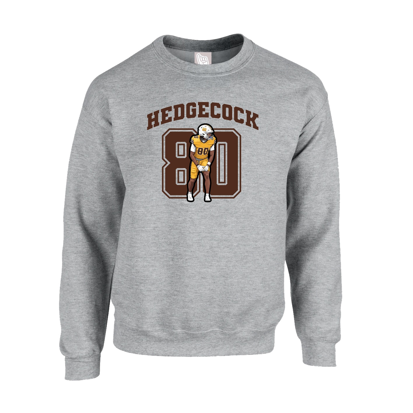 Fleece Crew — Number in Grey