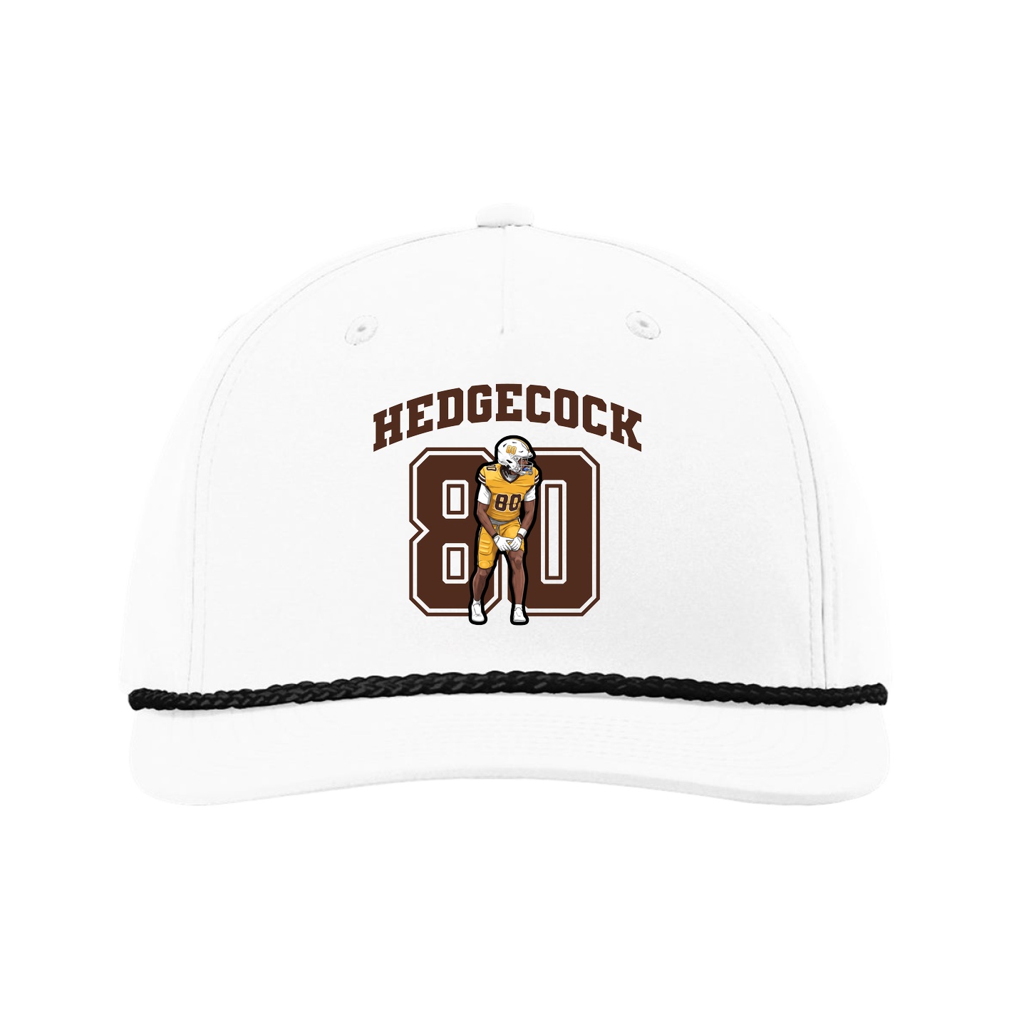 Five-Panel Classic Rope Cap — Number in White