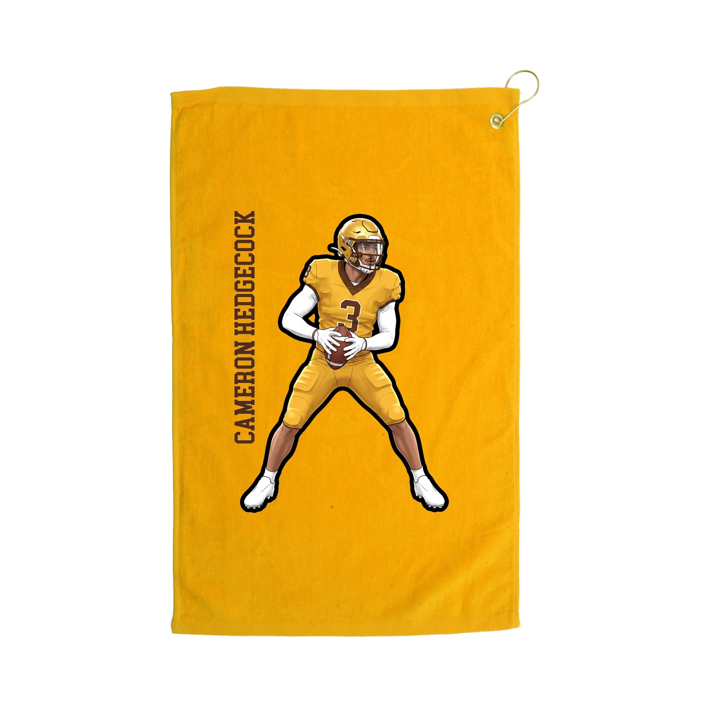 Golf Towel — Name Vertical in Gold