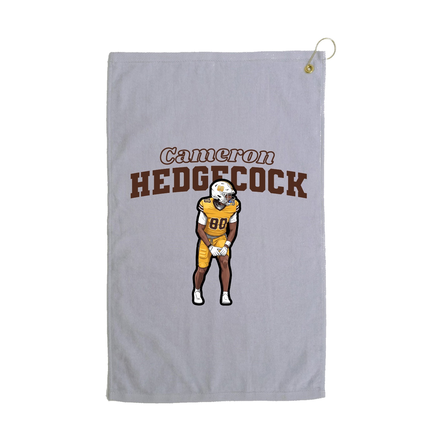 Golf Towel — Name Arch in Grey