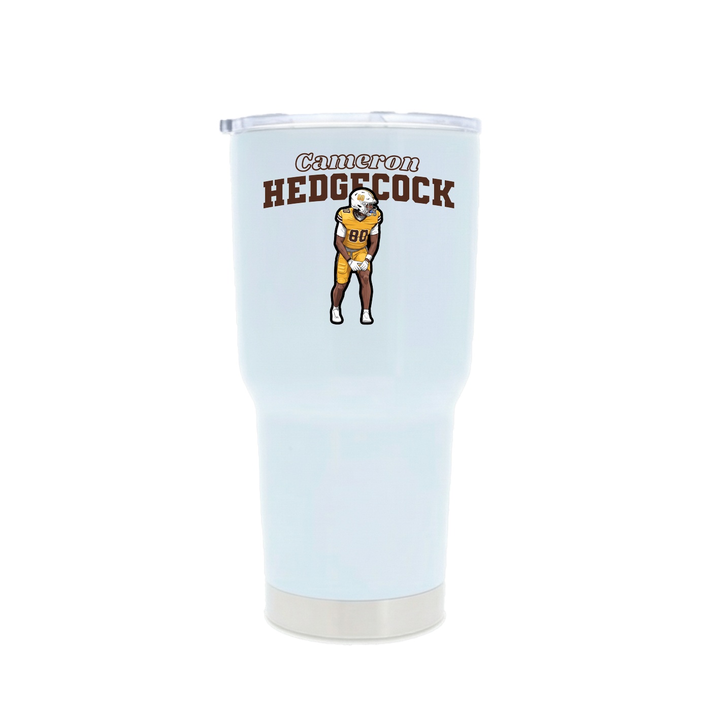 30oz Stainless Steel Tumbler — Name Arch in White