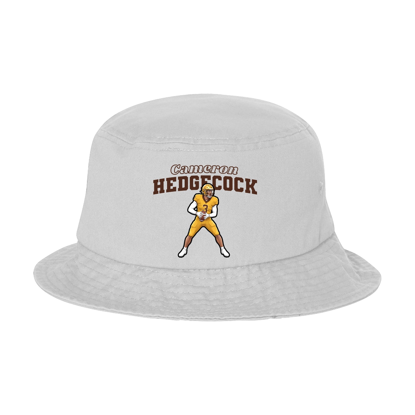 Bucket Cap — Name Arch in White