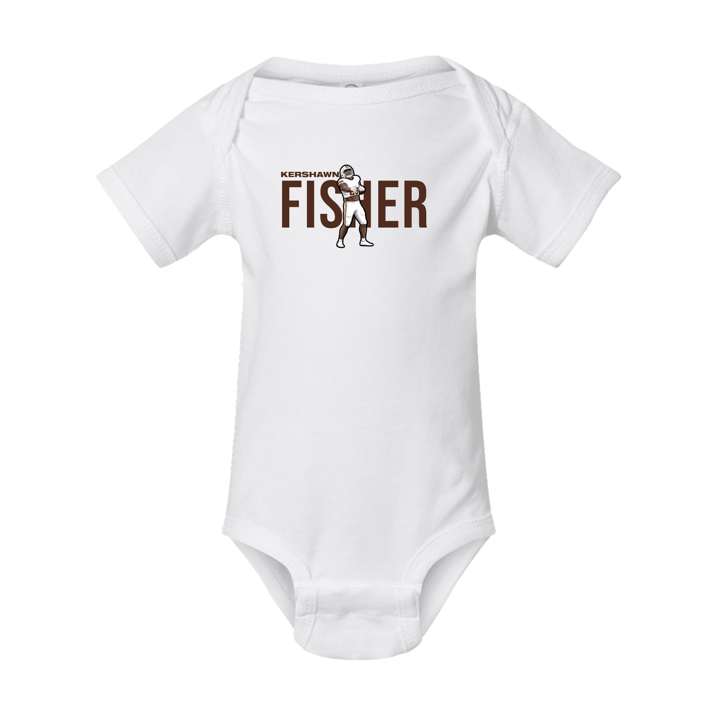 Baby Onesie — Player Name in White
