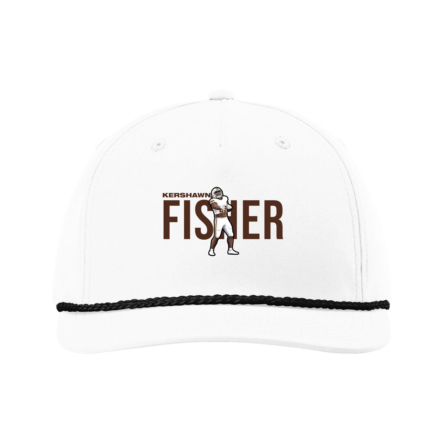 Five-Panel Classic Rope Cap — Player Name in White