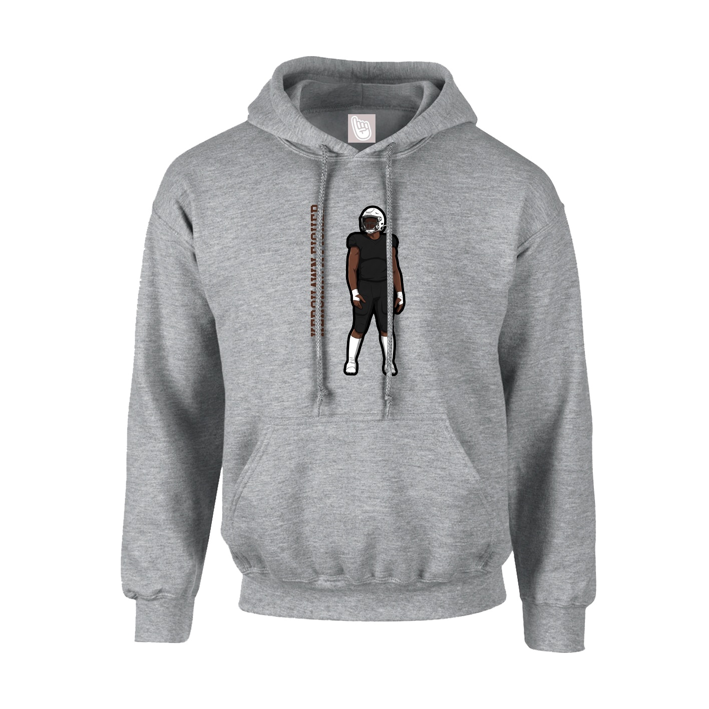 Hoodie — Name Vertical in Grey