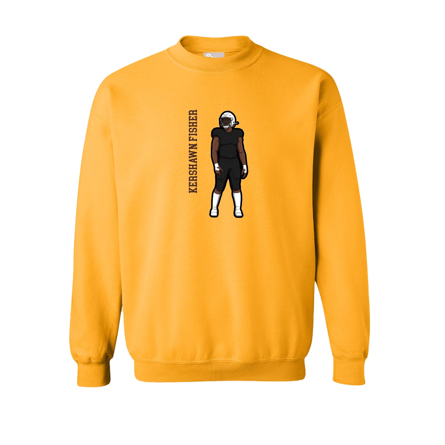 Fleece Crew — Name Vertical in Gold