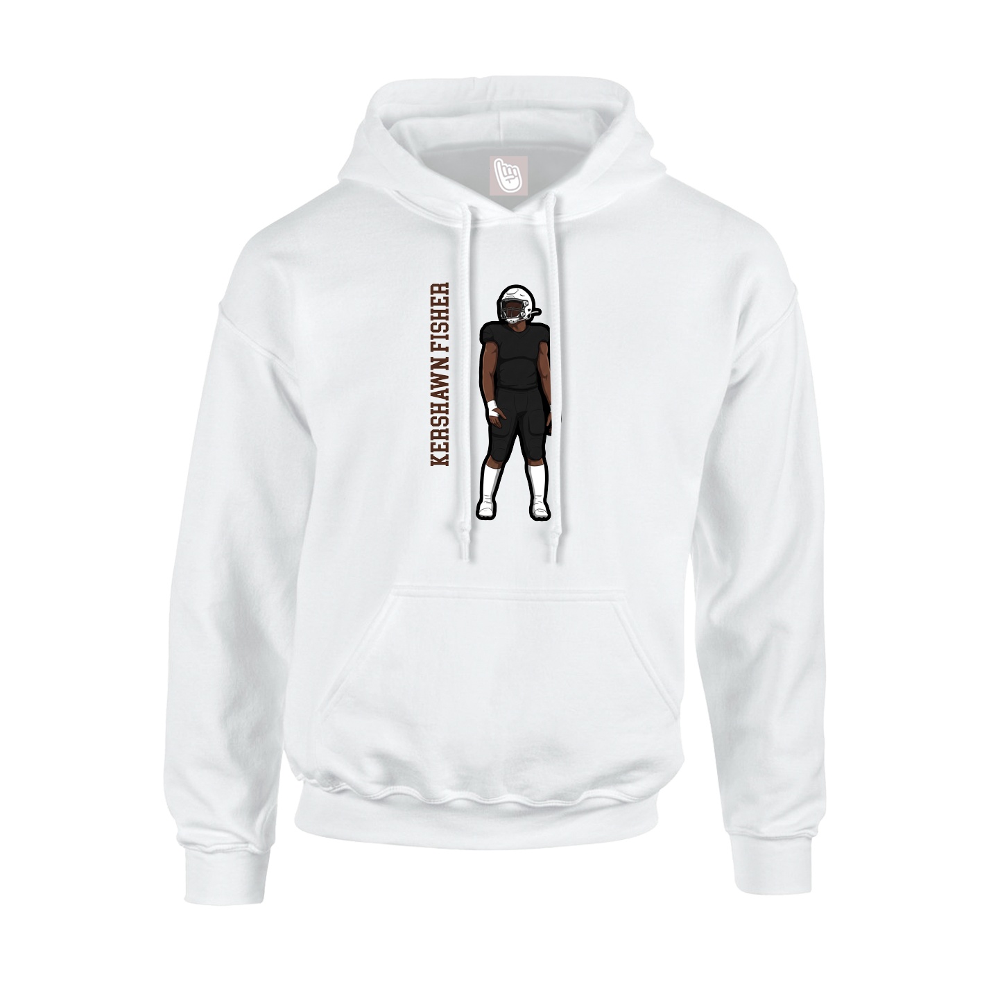 Youth Hoodie — Name Vertical in White