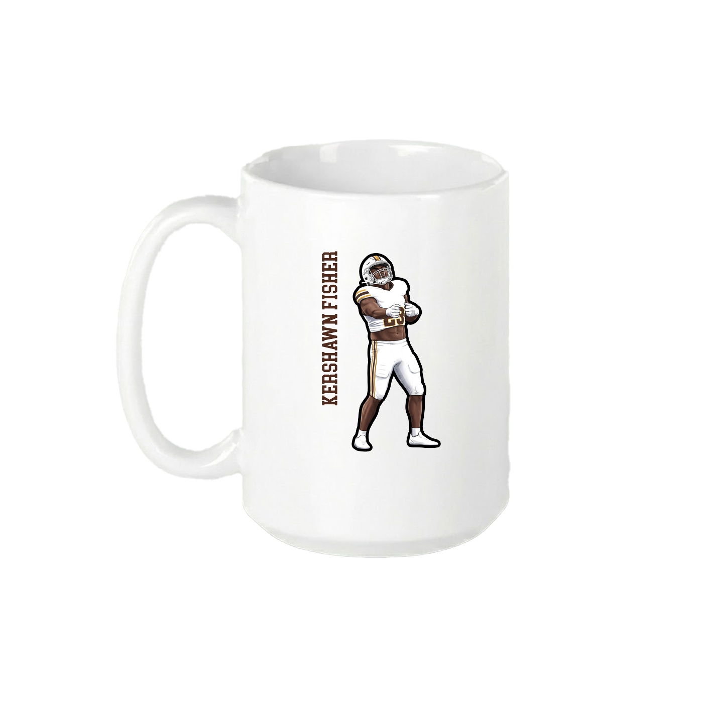15oz Coffee Mug — Name Vertical in White
