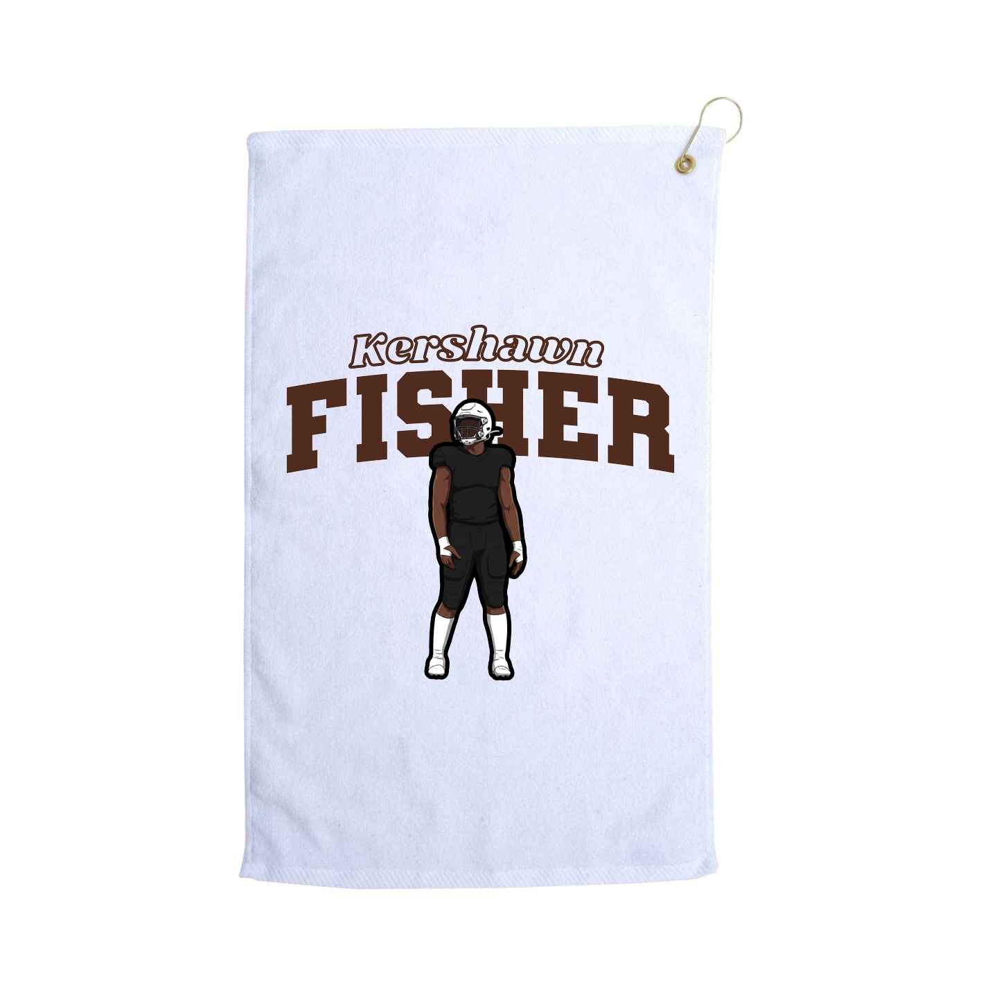Golf Towel — Name Arch in White