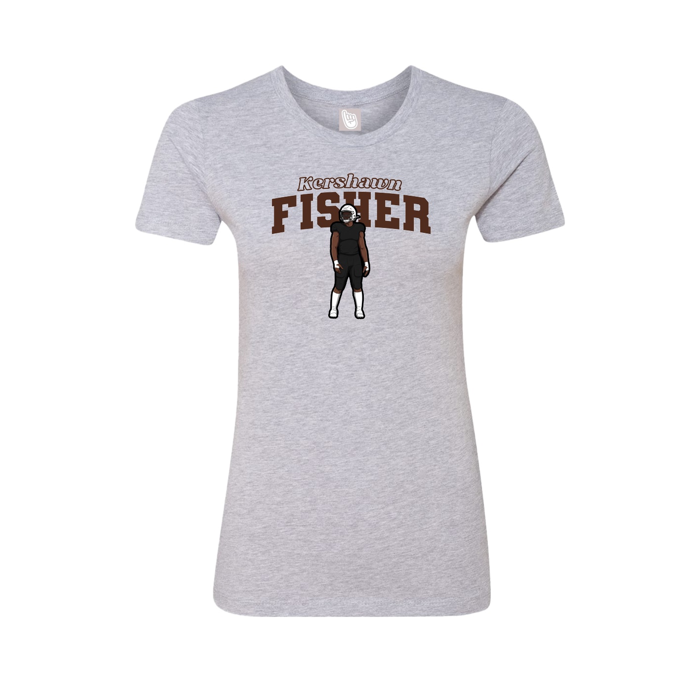 Fitted Women's Tee — Name Arch in Grey