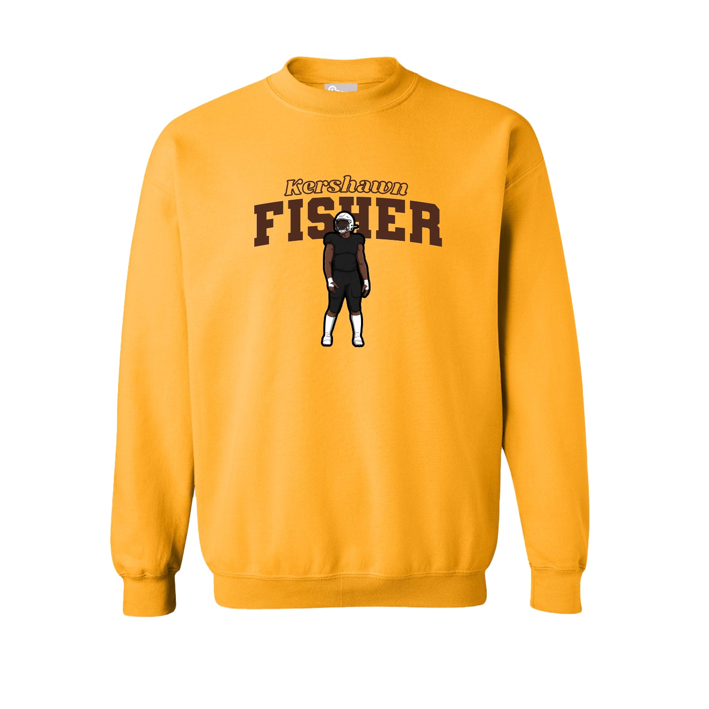 Fleece Crew — Name Arch in Gold