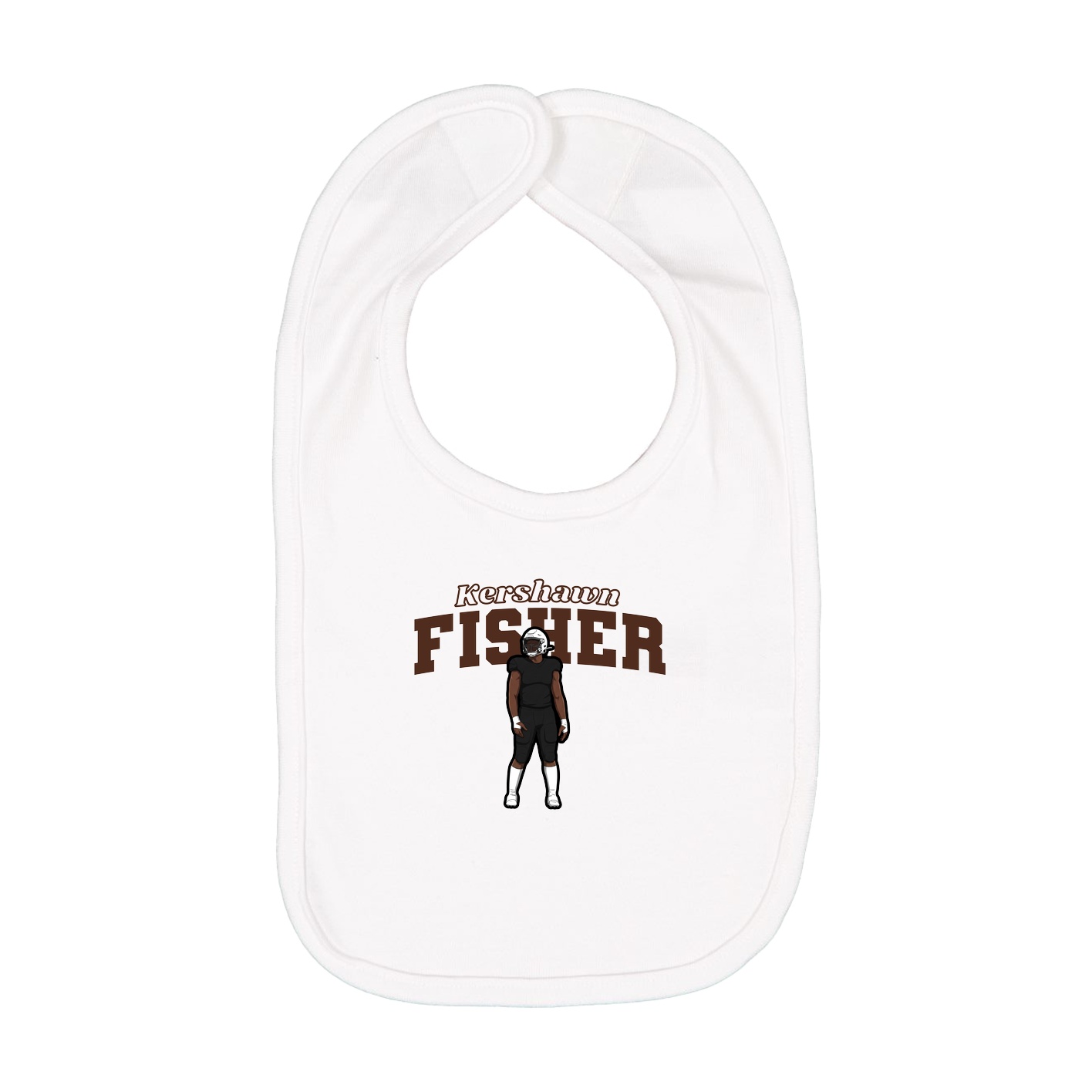 Infant Bib — Name Arch in White