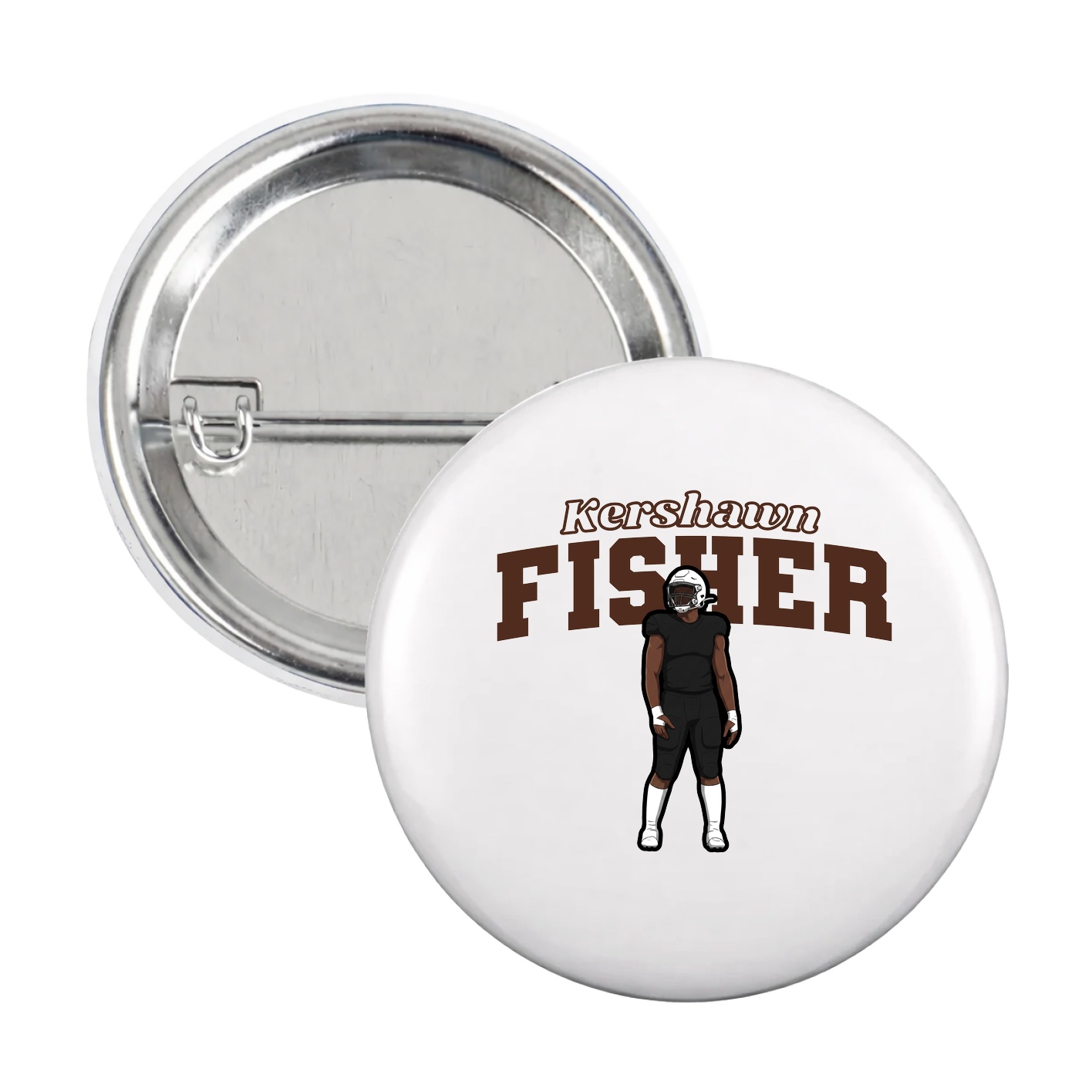 Game Day Button — Name Arch in White