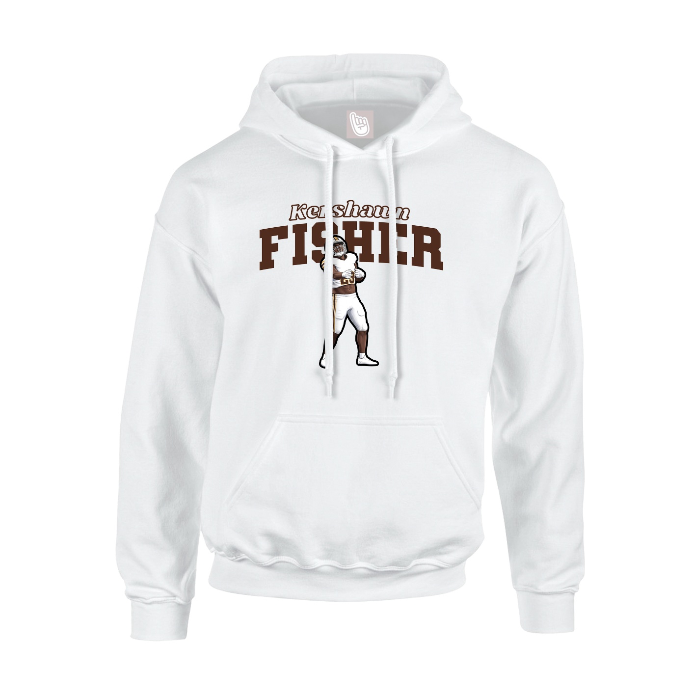 Youth Hoodie — Name Arch in White