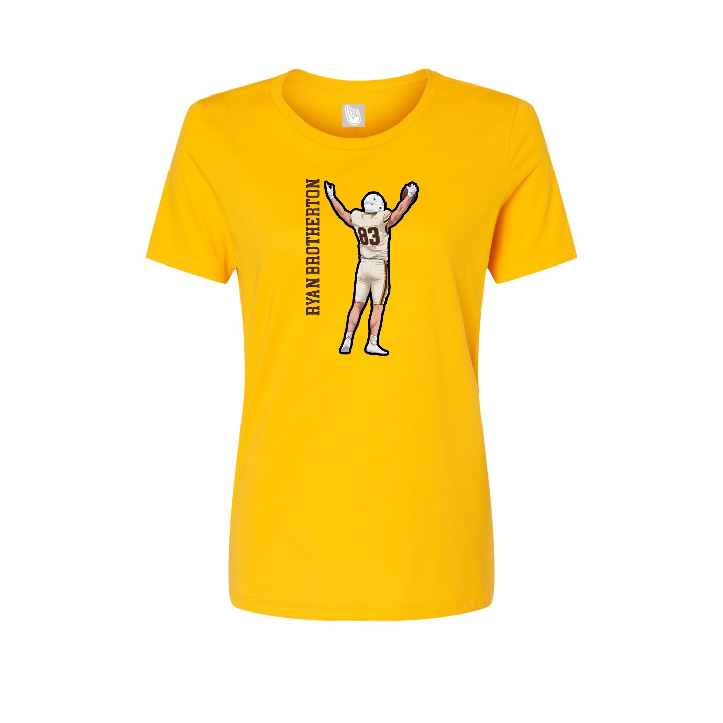 Fitted Women's Tee — Name Vertical in Gold