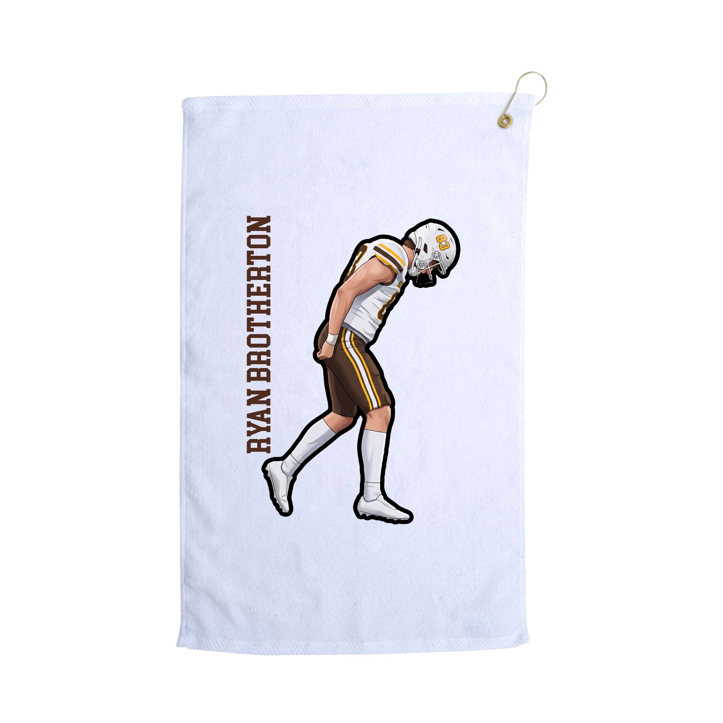 Golf Towel — Name Vertical in White