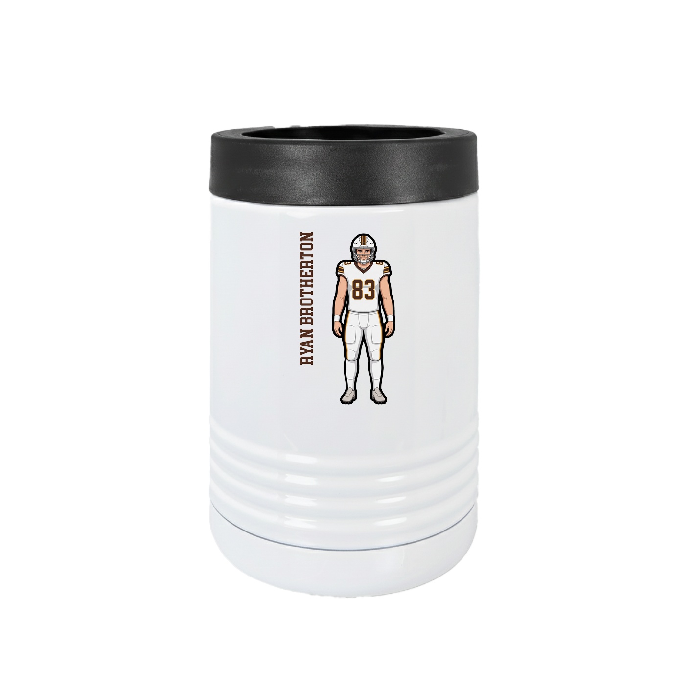 Beverage Holder — Name Vertical in White