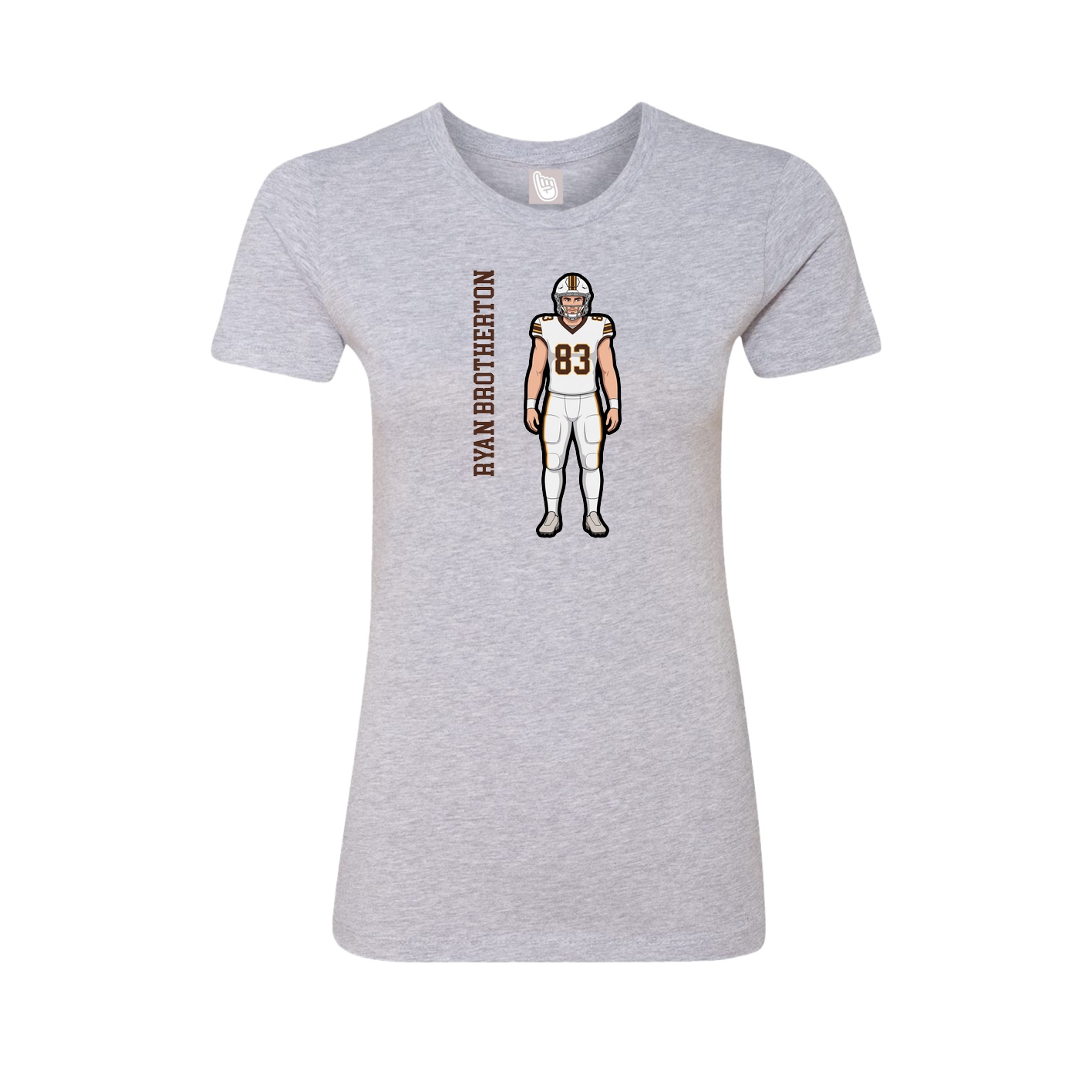 Fitted Women's Tee — Name Vertical in Grey