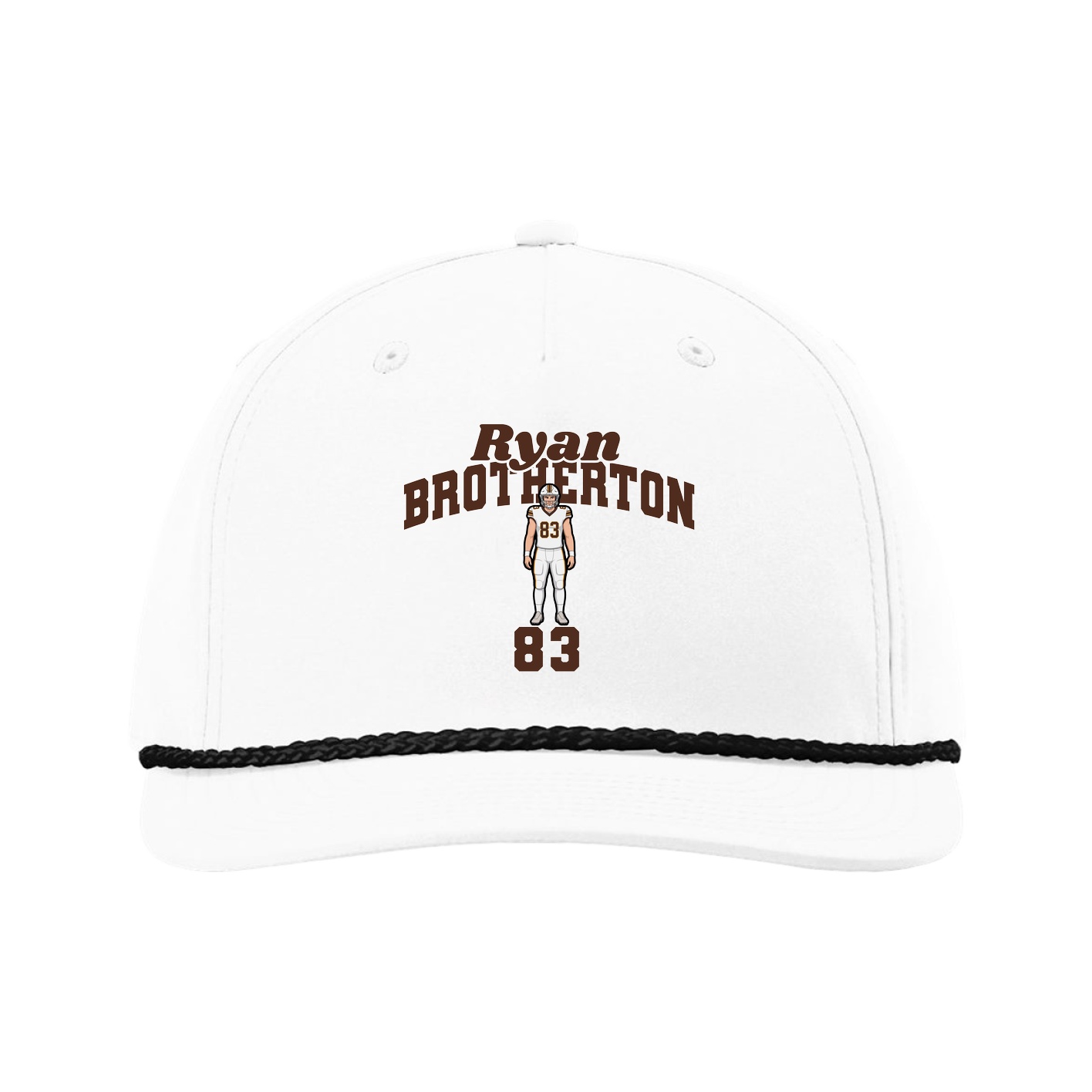 Five-Panel Classic Rope Cap — Signature Arch in White