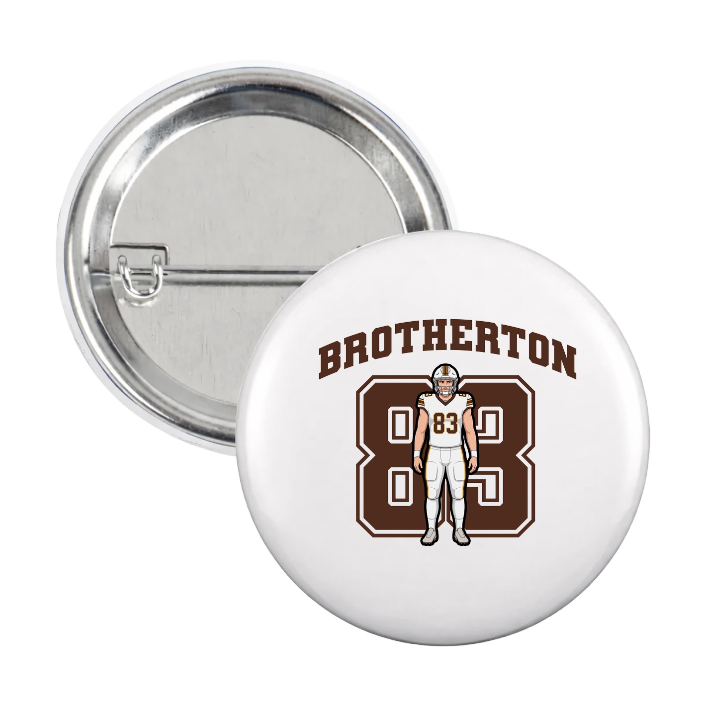 Game Day Button — Number in White