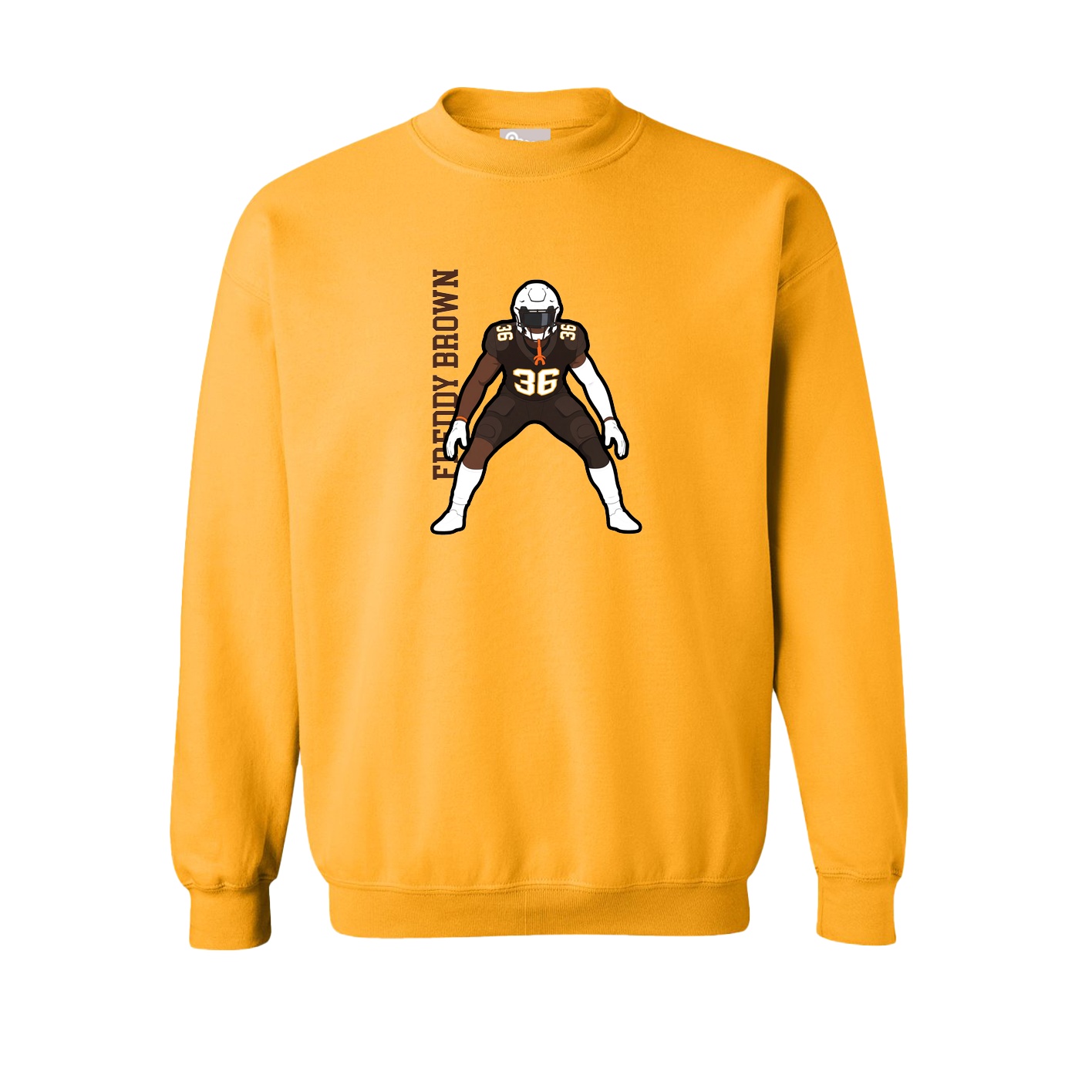 Fleece Crew — Name Vertical in Gold
