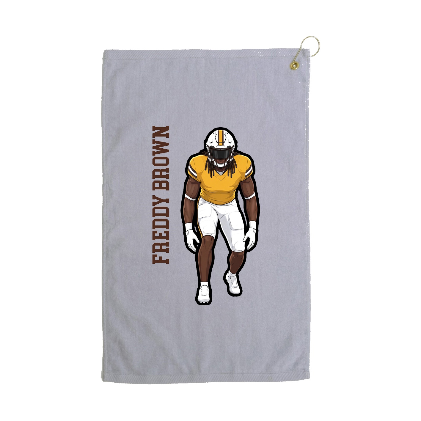 Golf Towel — Name Vertical in Grey