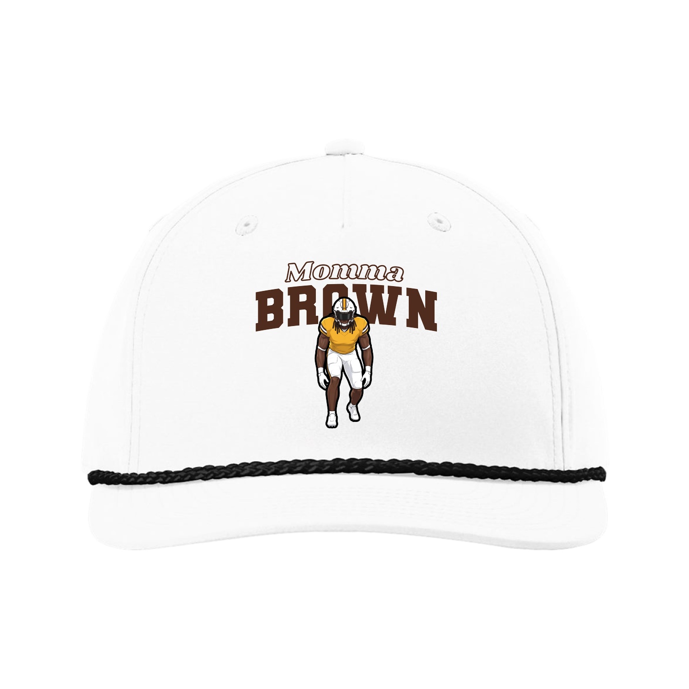 Five-Panel Classic Rope Cap — Mothers Day Block in White