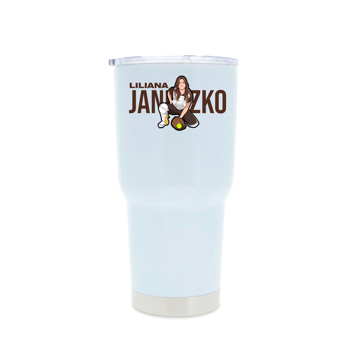 30oz Stainless Steel Tumbler — Player Name in White