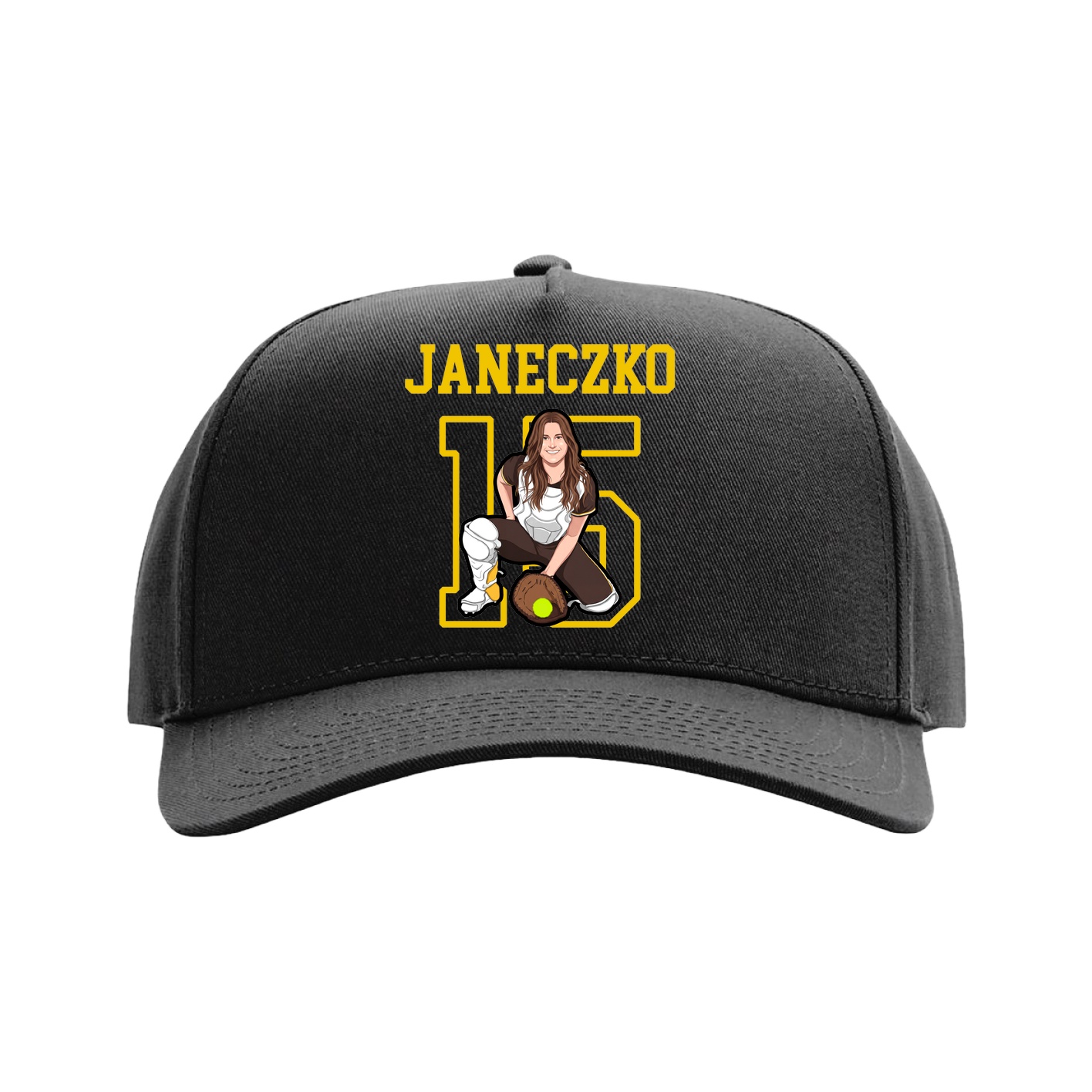 Full Fabric Five-Panel Champ Cap — Shirsey in Black