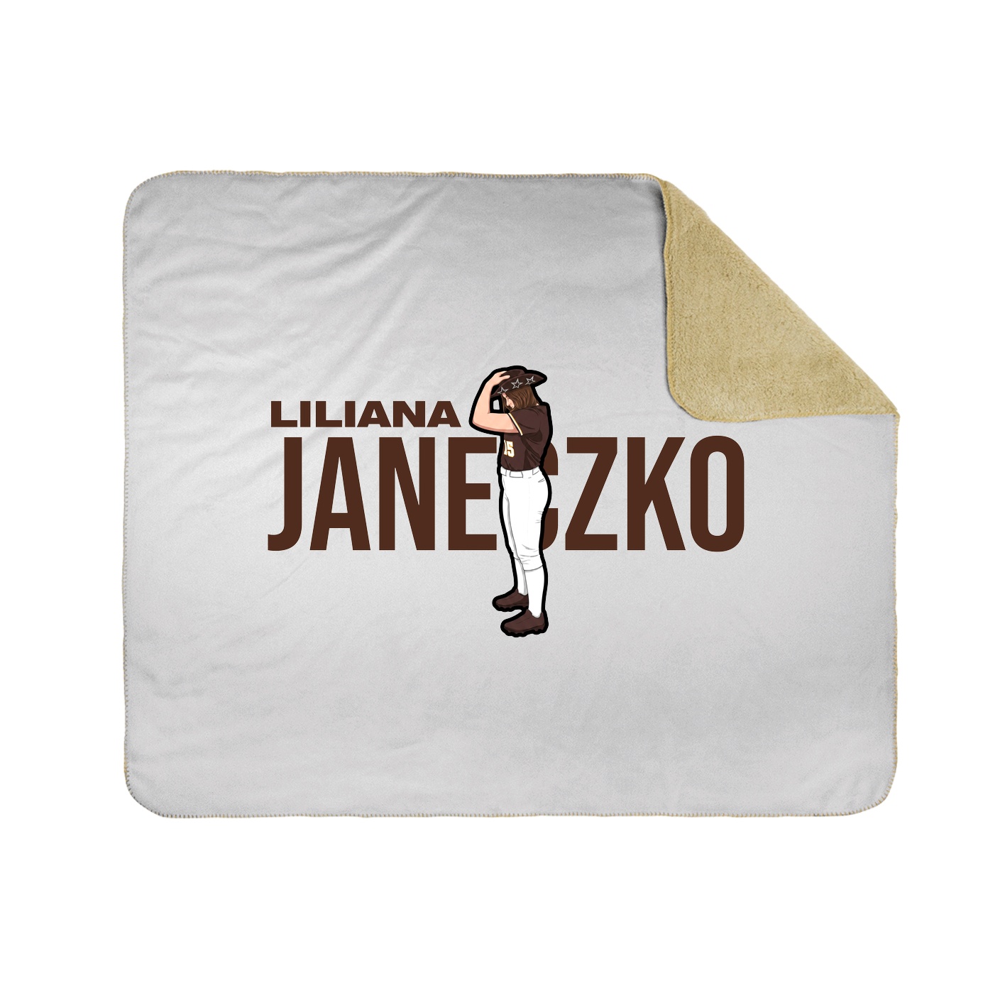 Throw Blanket — Player Name in White