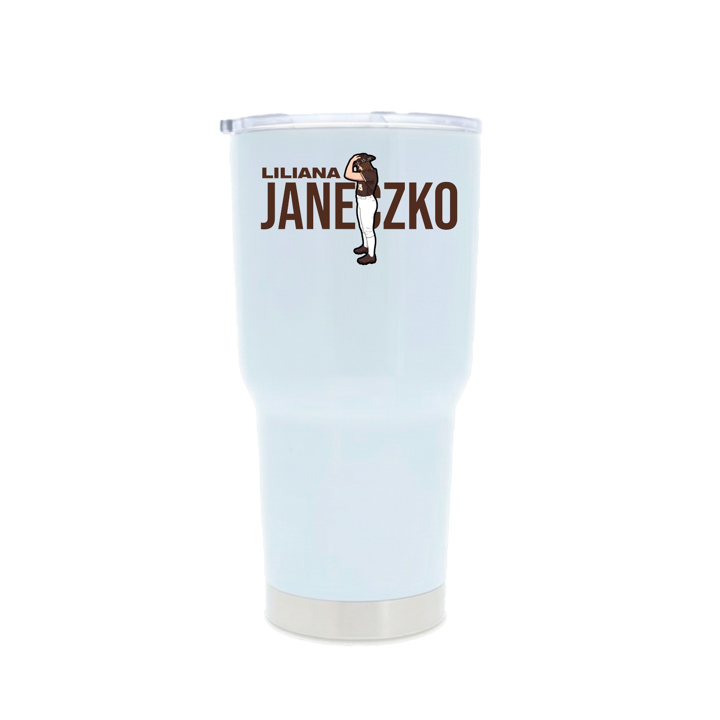 30oz Stainless Steel Tumbler — Player Name in White
