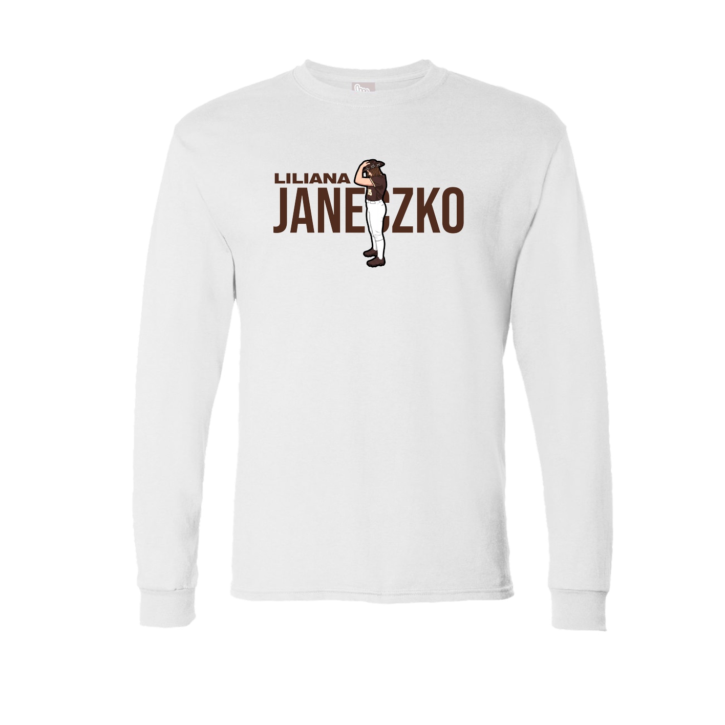 Long Sleeve Tee — Player Name in White