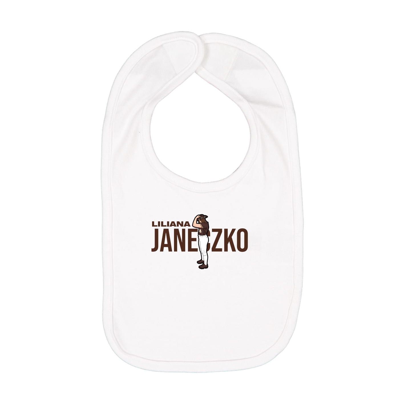 Infant Bib — Player Name in White