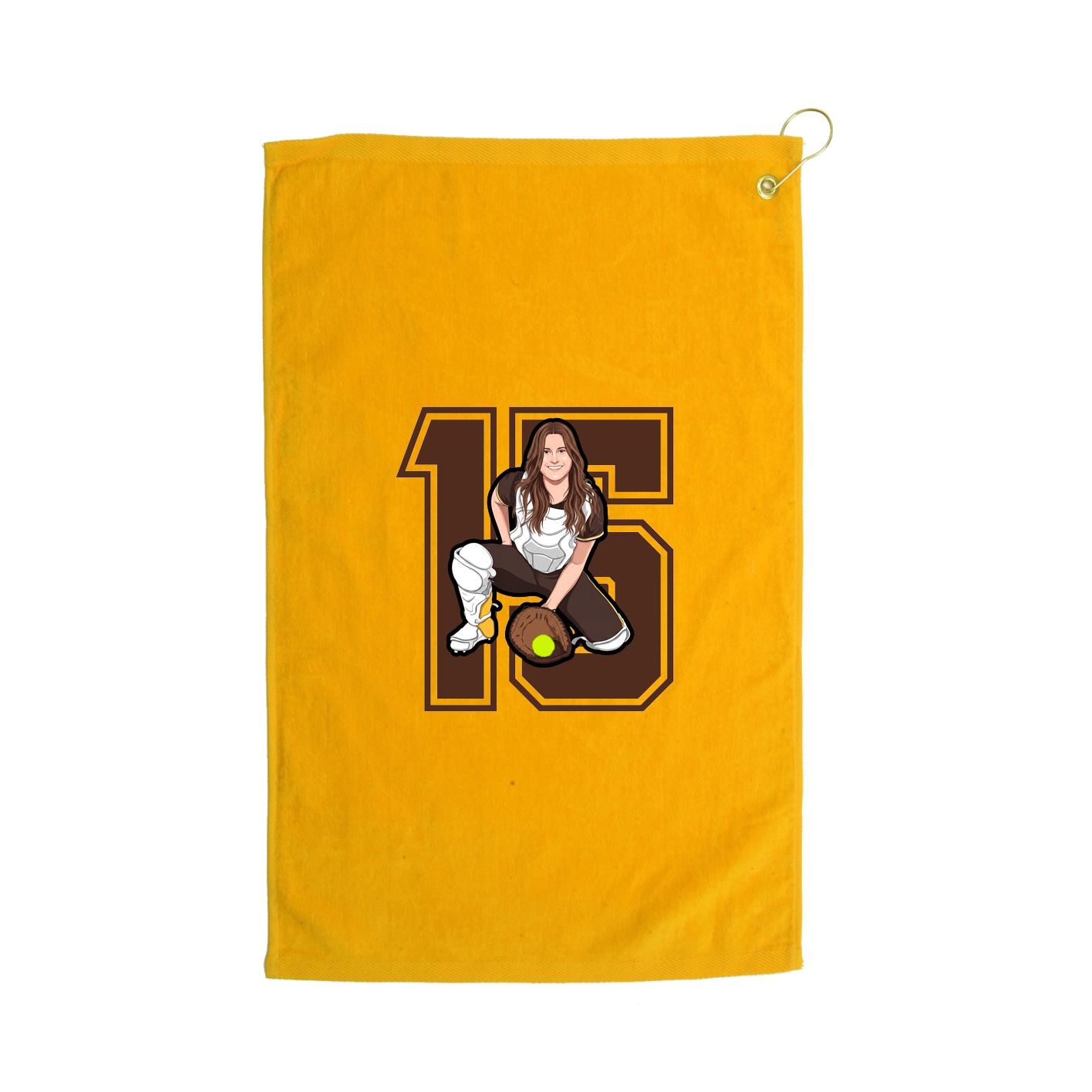 Golf Towel — Number in Gold