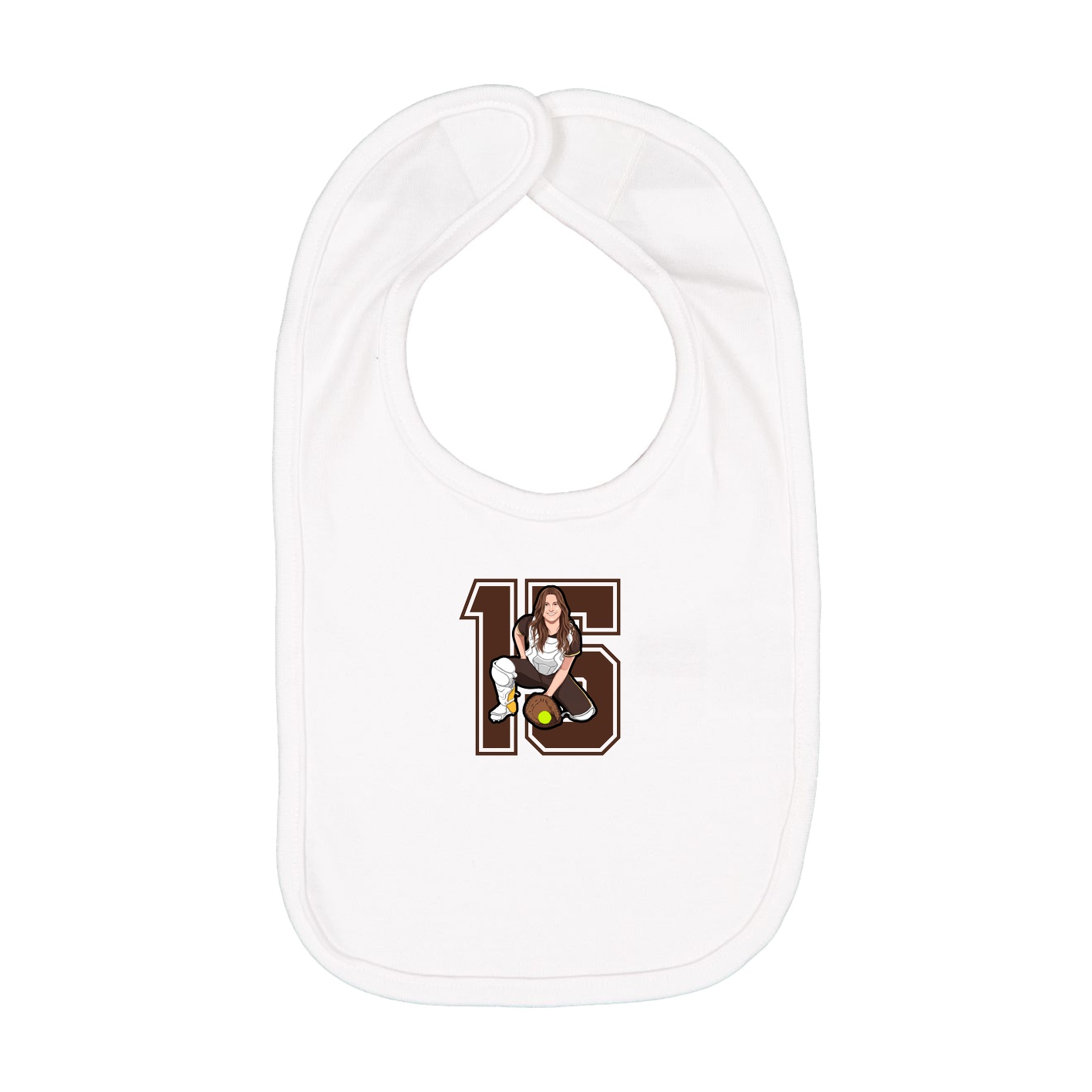 Infant Bib — Number in White