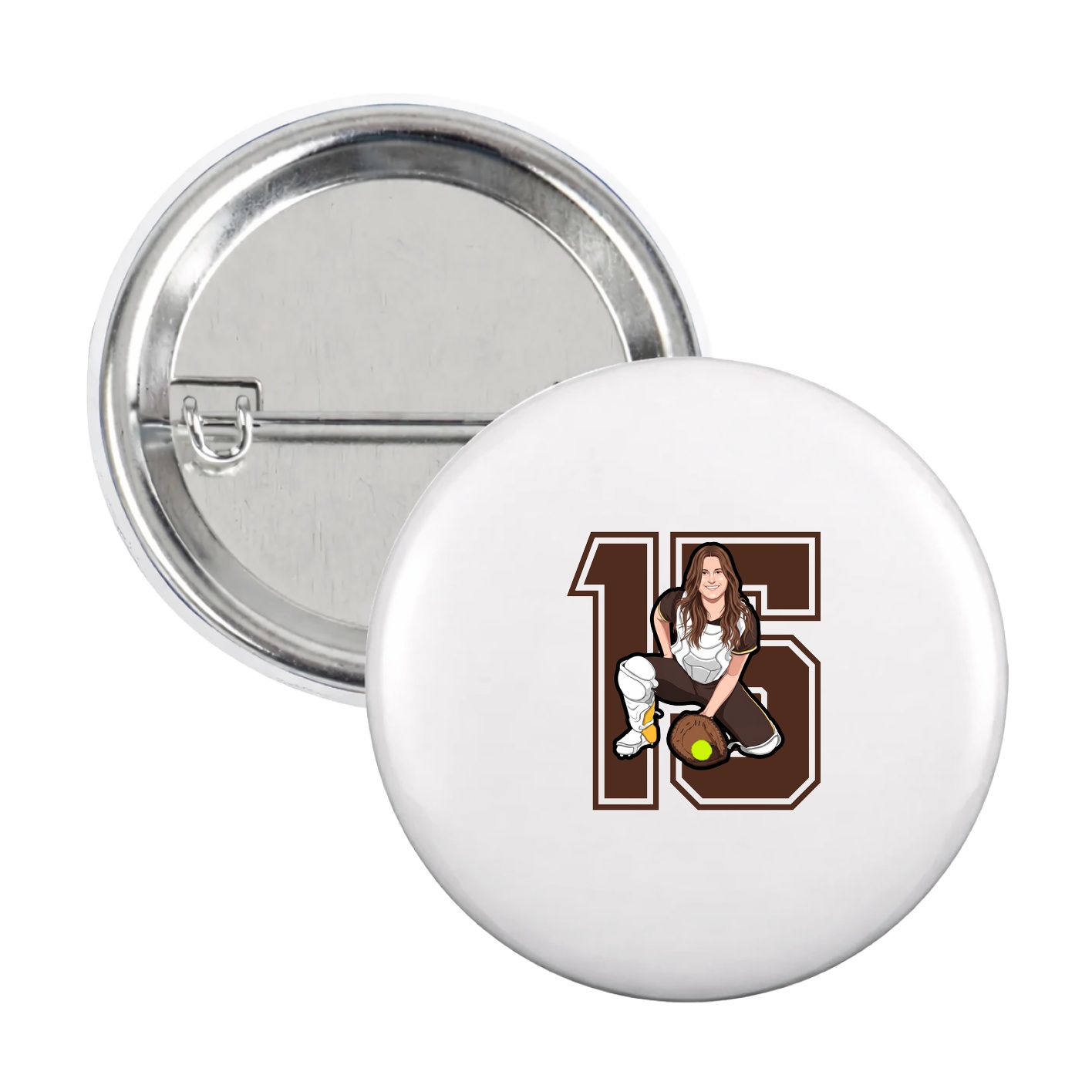 Game Day Button — Number in White