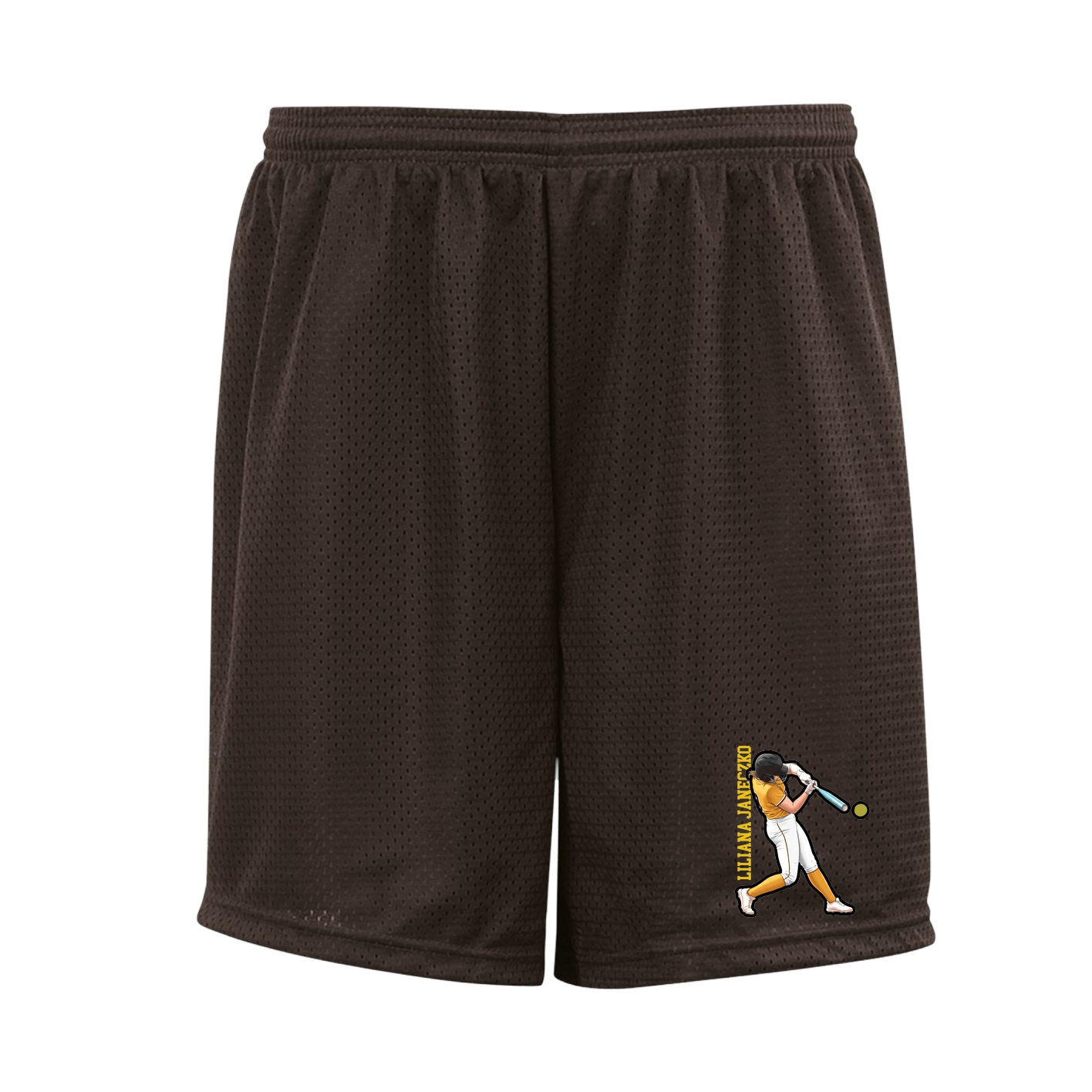 Shorts — Name Vertical in Brown