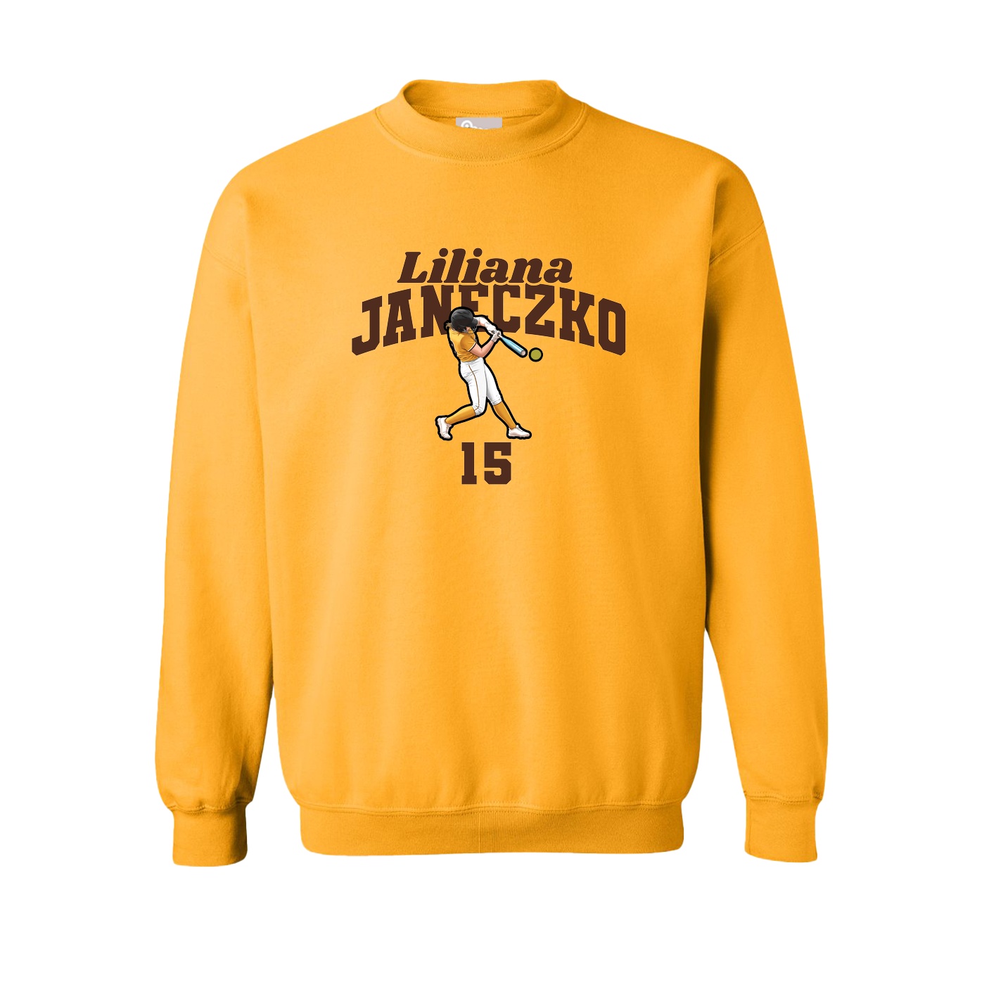 Fleece Crew — Signature Arch in Gold