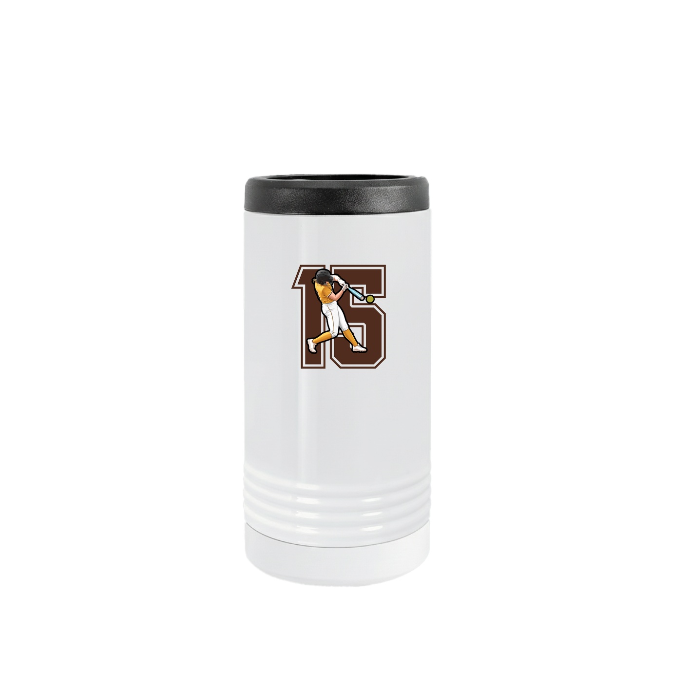 Slim Beverage Holder — Number in White
