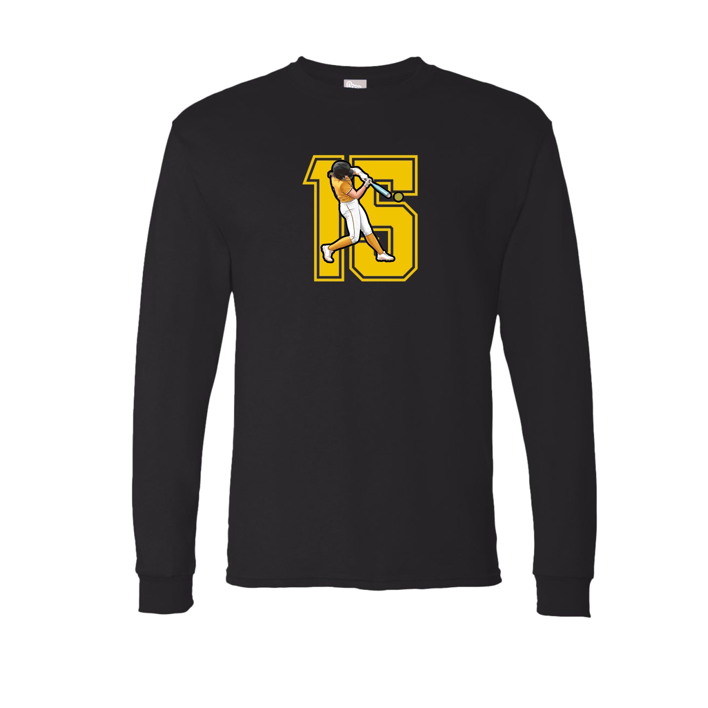 Long Sleeve Tee — Number in Black