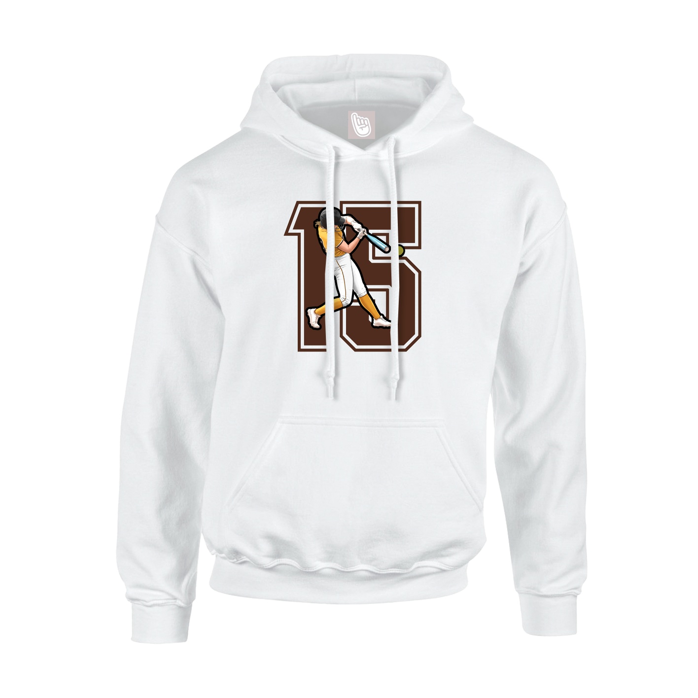 Youth Hoodie — Number in White