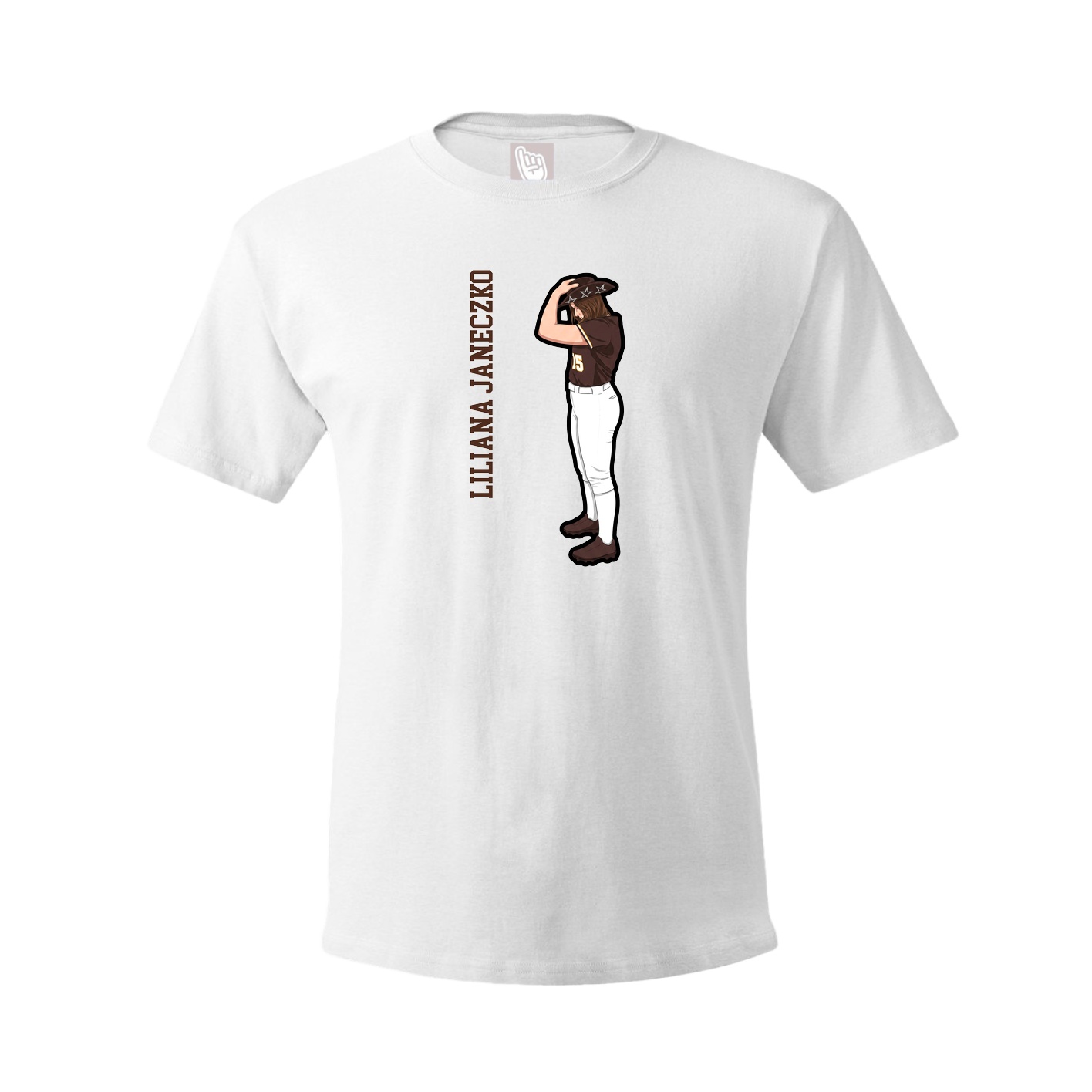 Youth Tee — Name Vertical in White