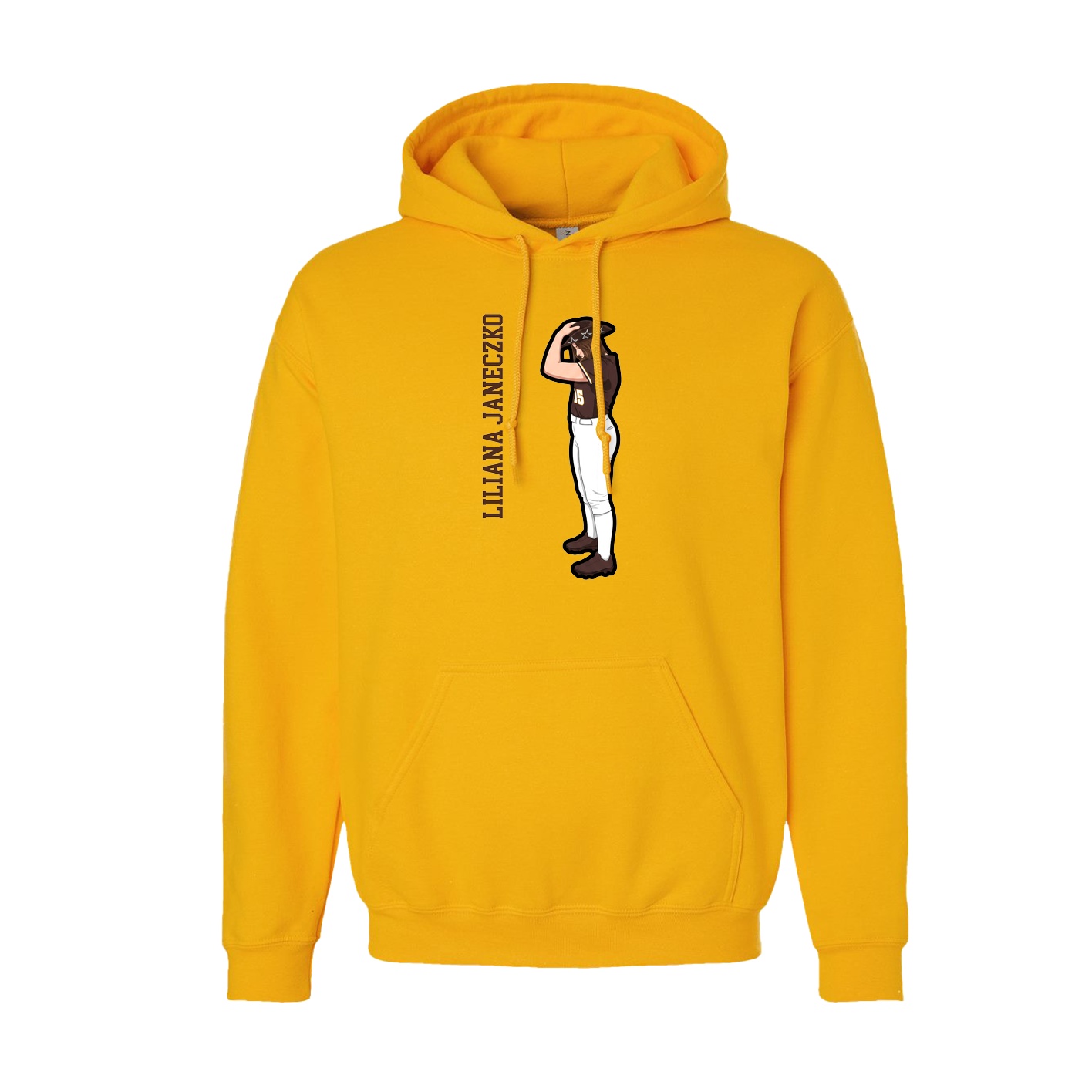 Hoodie — Name Vertical in Gold
