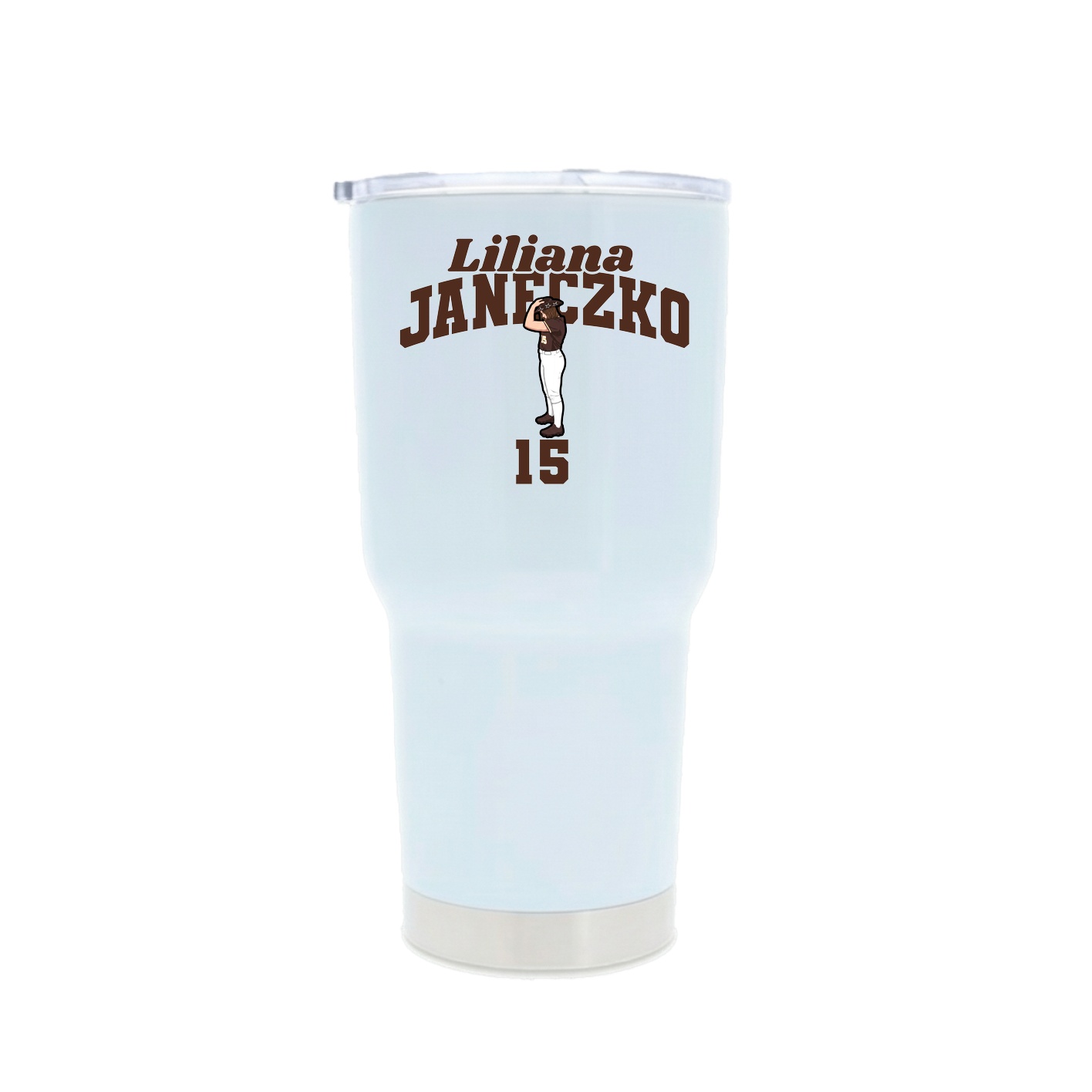 30oz Stainless Steel Tumbler — Signature Arch in White