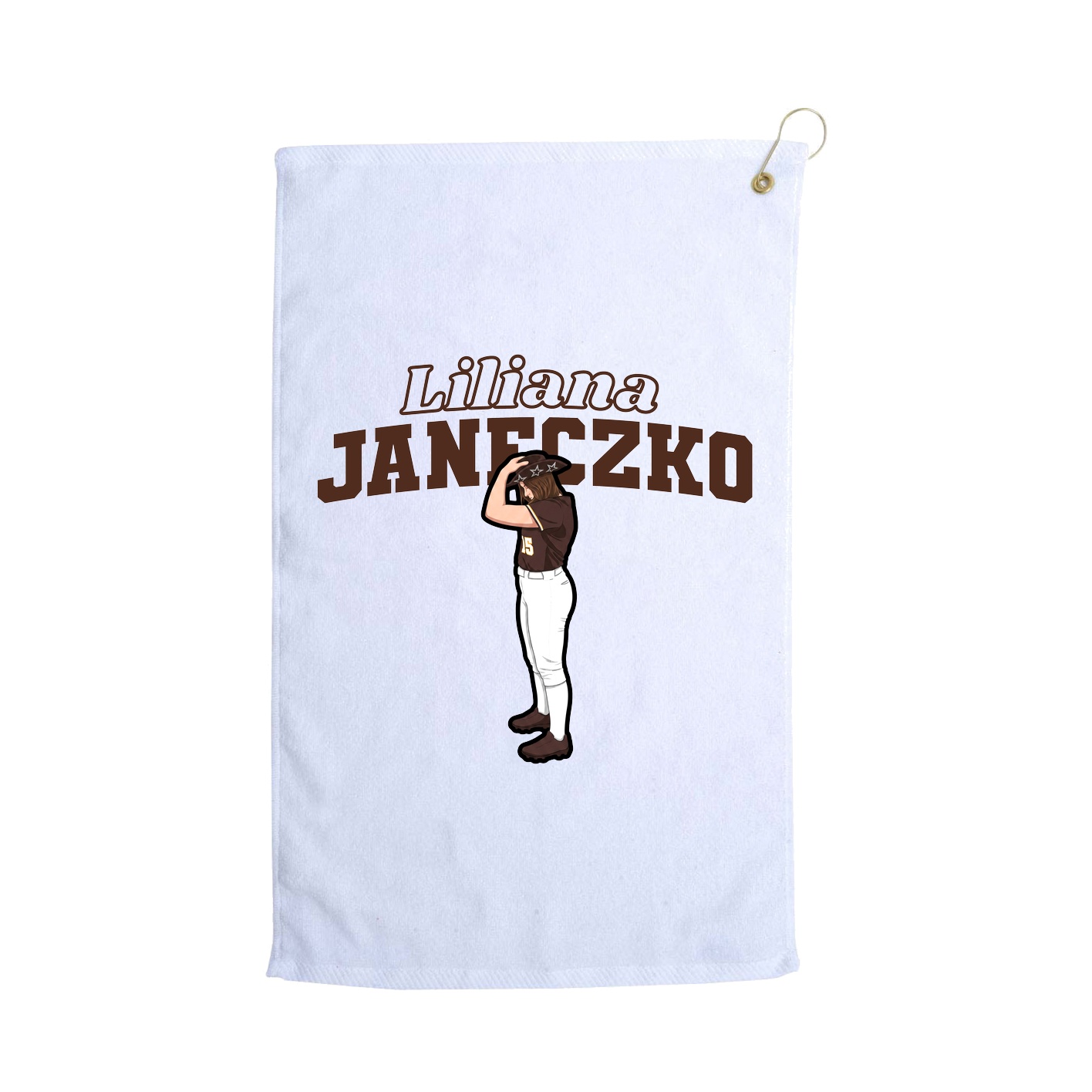 Golf Towel — Name Arch in White