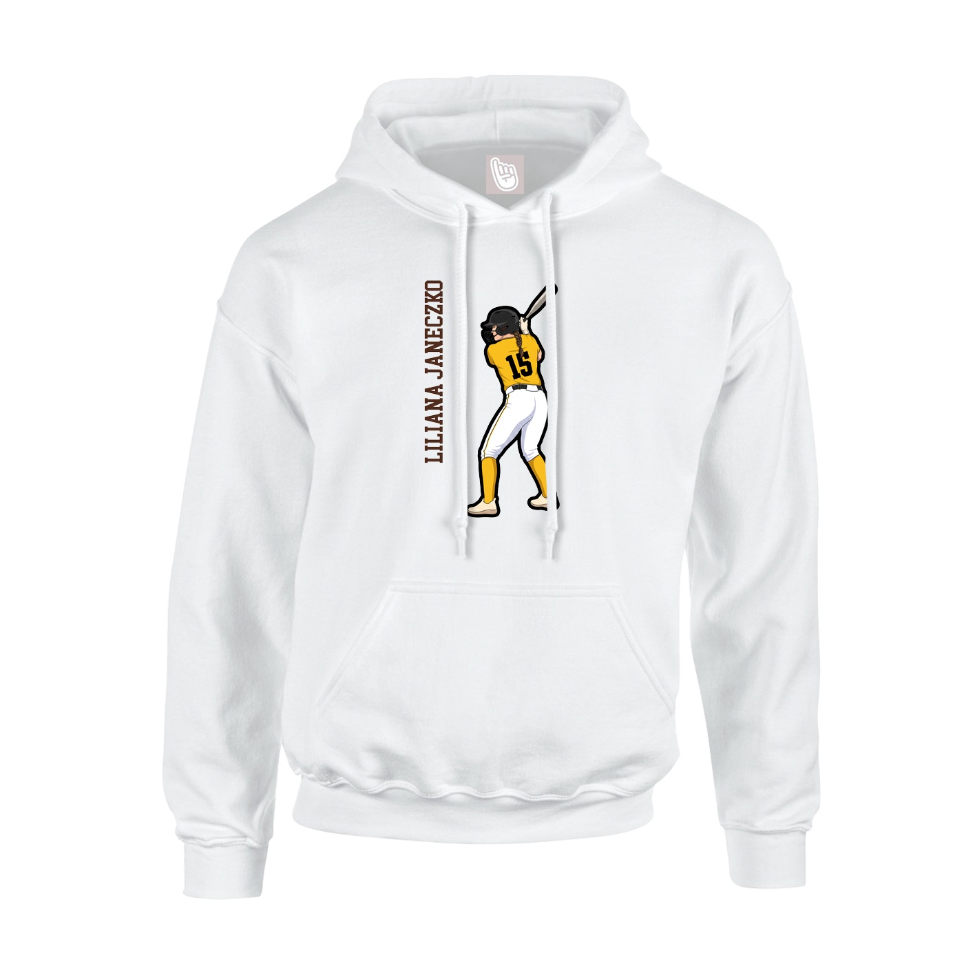 Hoodie — Name Vertical in White